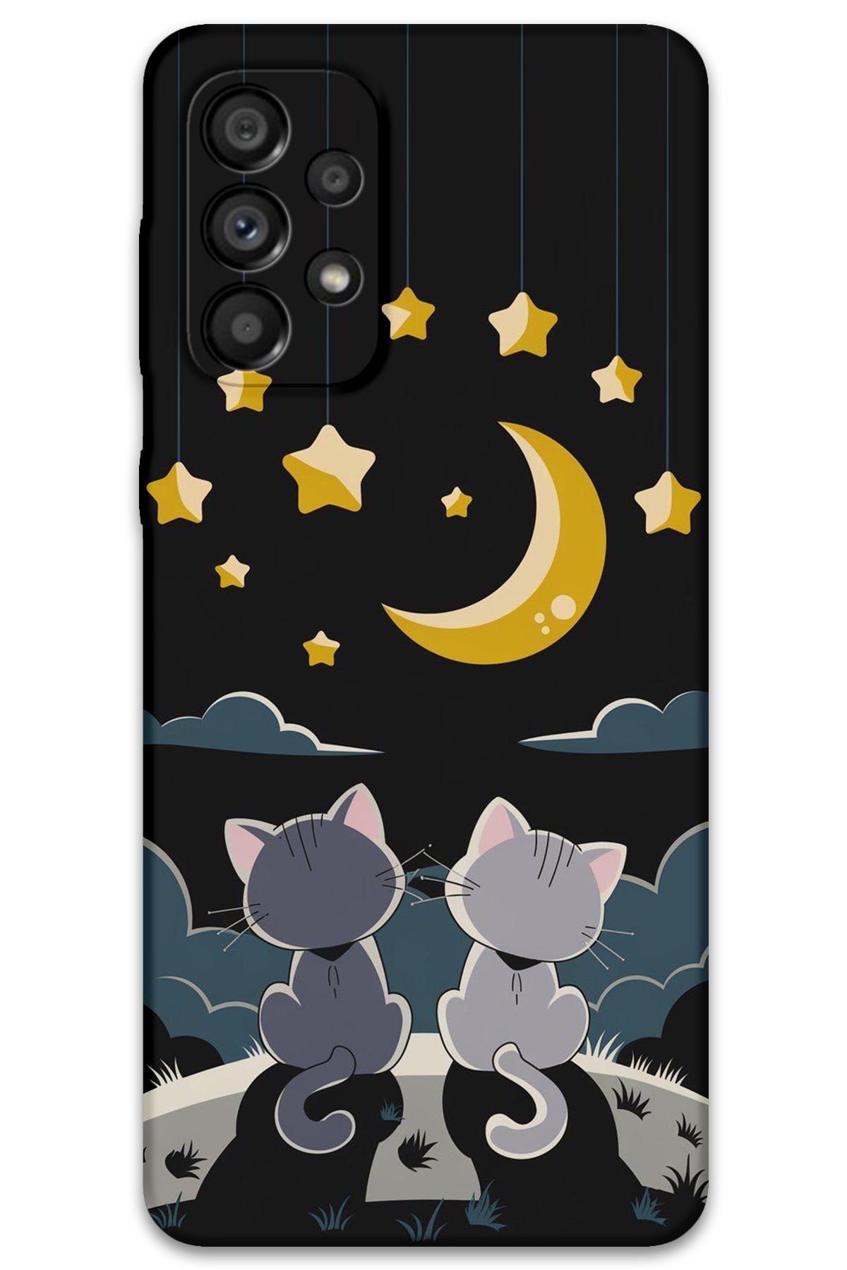 Gramaphone Galaxy A52 Uyumlu Kedi Desenli Telefon Kılıfı + Ekran Koruyucu - 5809