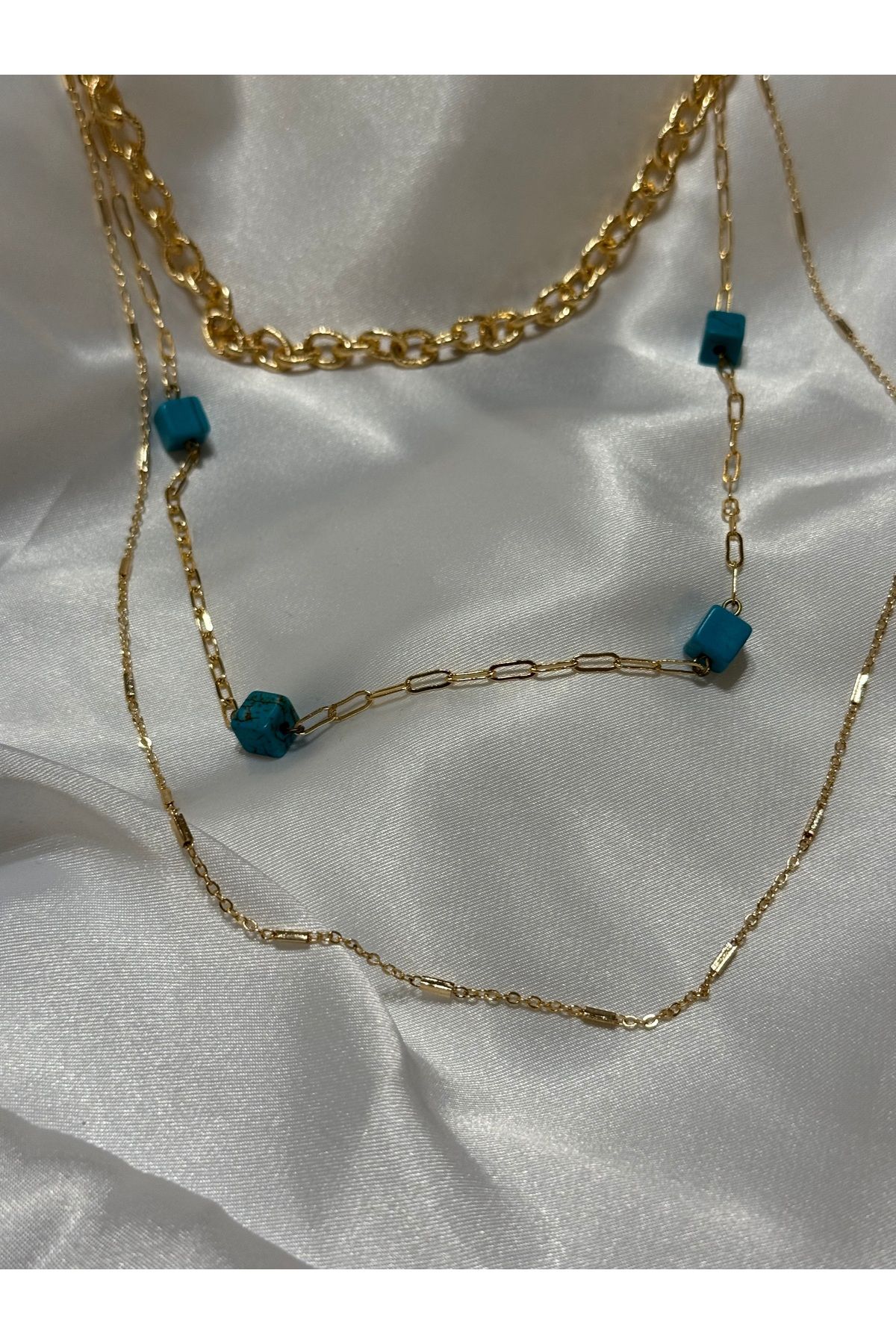 November Accessories Altın Kaplama Üçlü Kombin Kolye