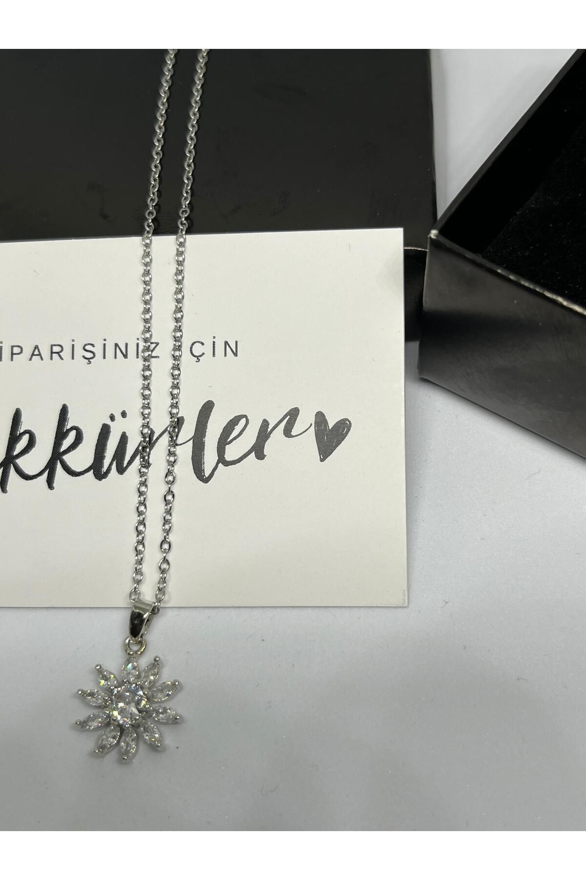NMW Kadın Trend Silver Italyan Zincir ikili kombin Çelik Kolye