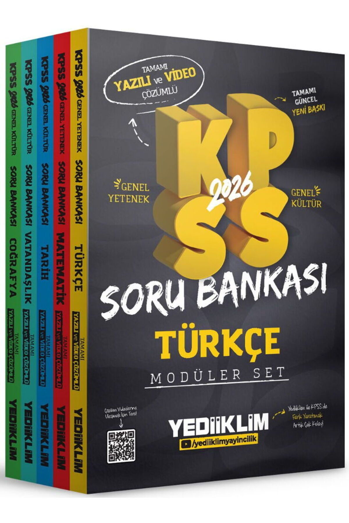 Yargı Yayınları Yediiklim 2026 KPSS GY-GK Tamamı Hem Yazılı Hem Video Çözümlü Modüler Set Soru Bankası (5 Kitap)