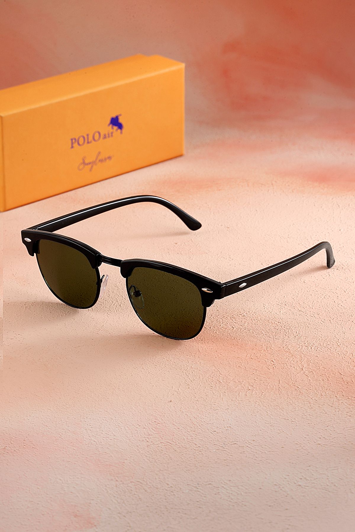 Polo Air Unisex Güneş Gözlüğü Uv400 Koruma Bay Yeşil Renk Cam Ve Çerçeve Siyah PLG-2100C3