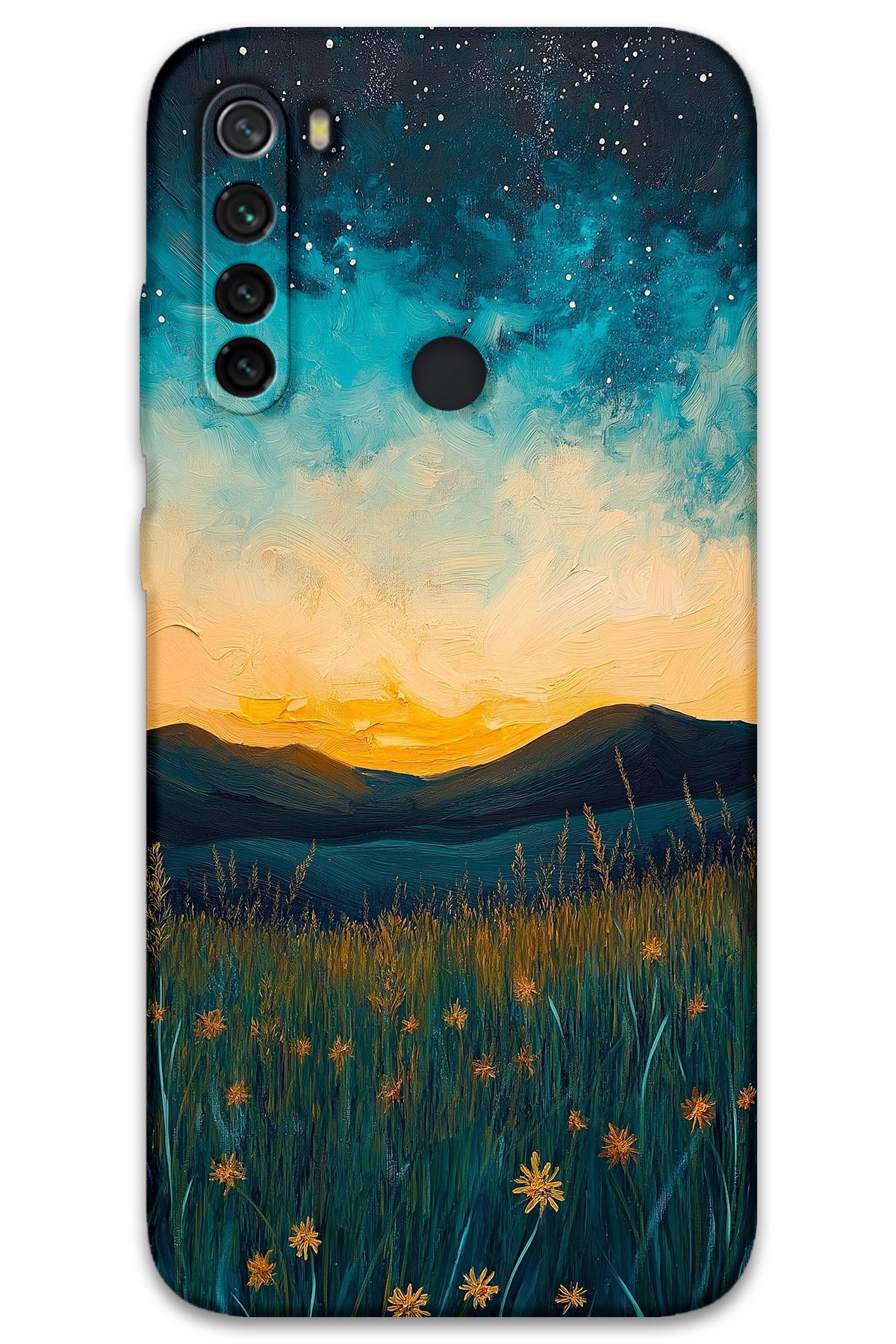 Gramaphone Xiaomi Redmi Note 8 Uyumlu Uzay Desenli Telefon Kılıfı + Ekran Koruyucu - 5871