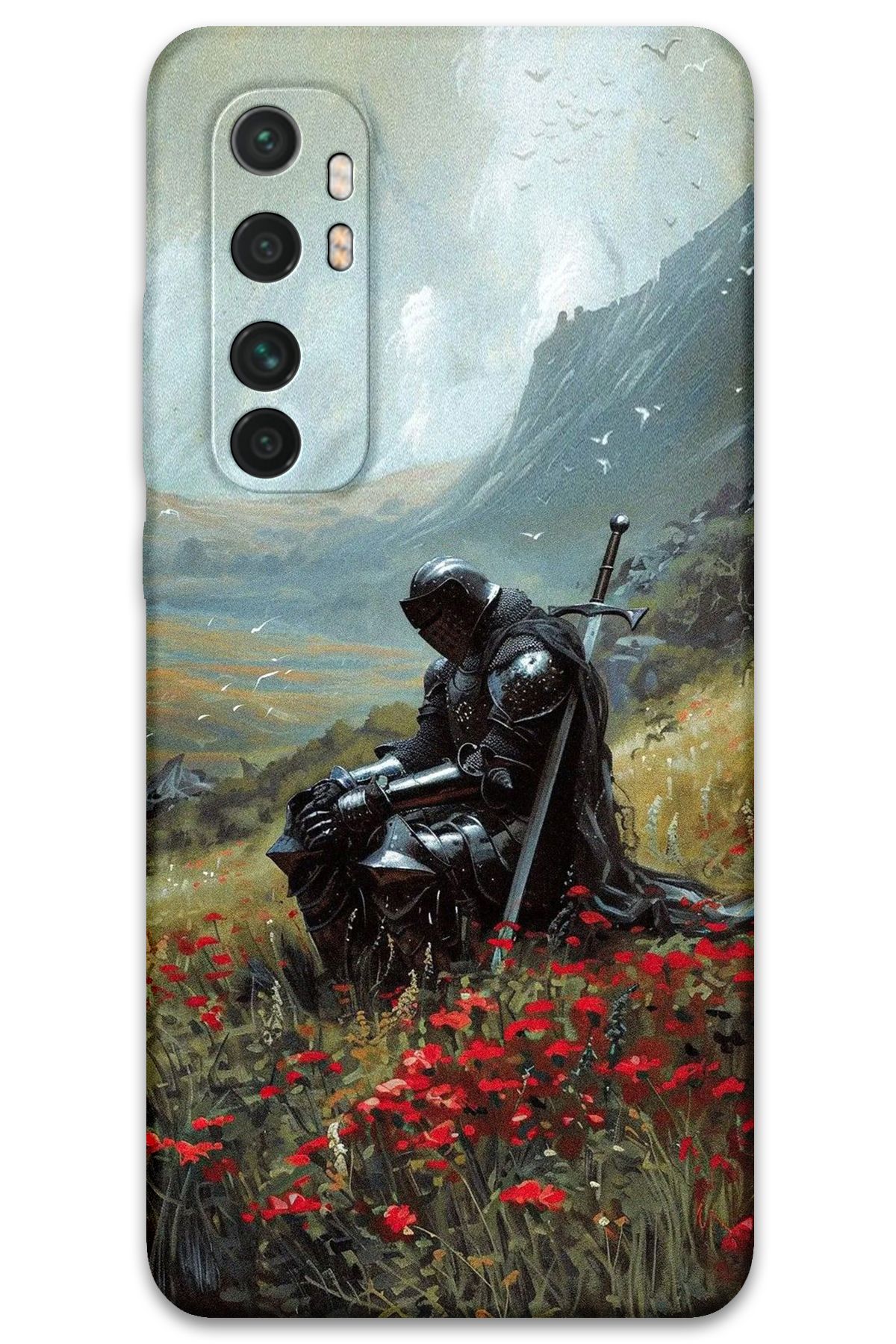 Gramaphone Xiaomi Mi Note 10 Lite Uyumlu Retro Desenli Telefon Kılıfı + Ekran Koruyucu - 5840