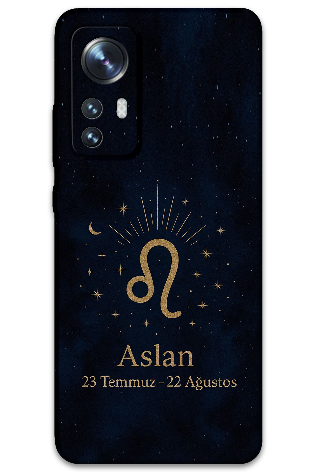 Gramaphone Xiaomi Mi 12 Pro Uyumlu Aslan Burcu Desenli Telefon Kılıfı + Ekran Koruyucu - 5772