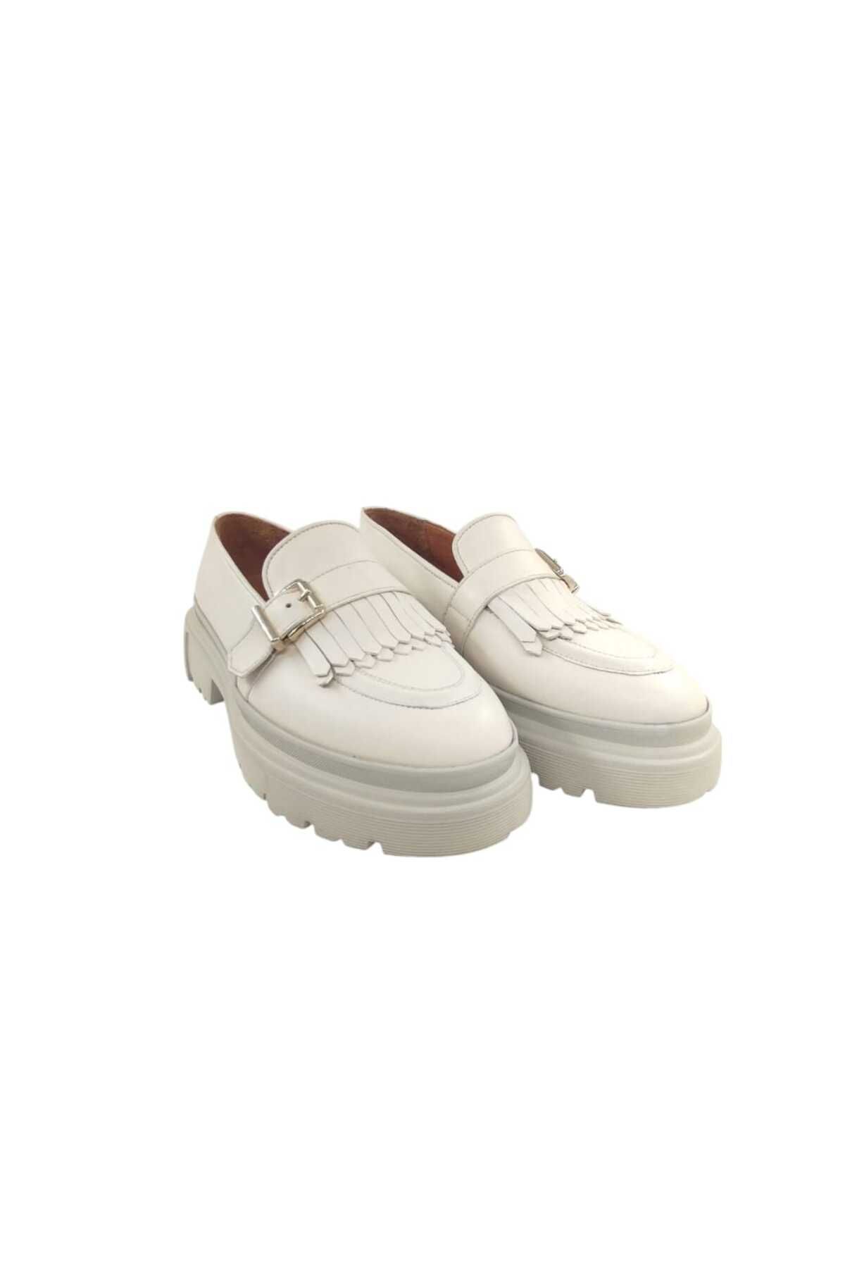 Oneka Shoes 130825PTY9660 Erkek Günlük Püsküllü Bej deri