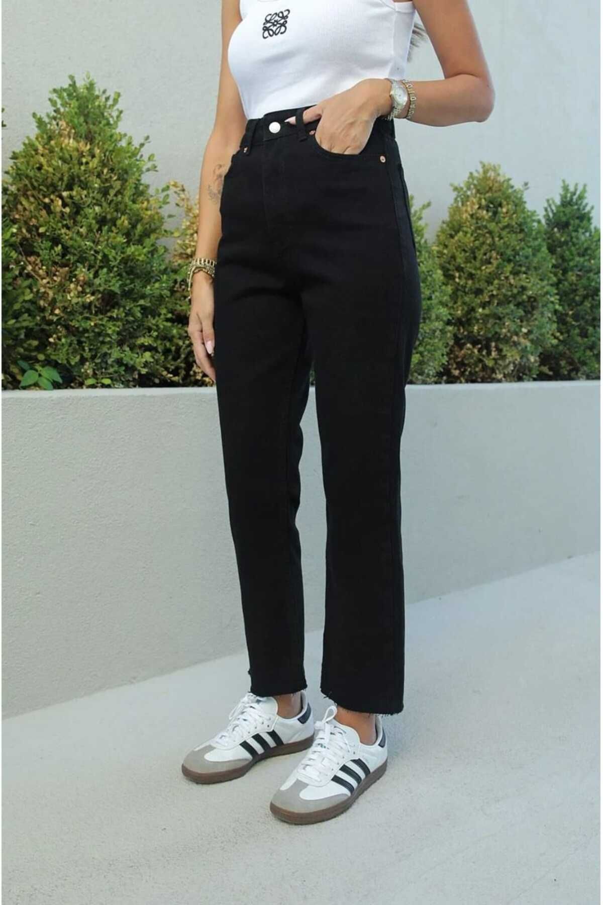 Denimons kesik paça boyfit jean