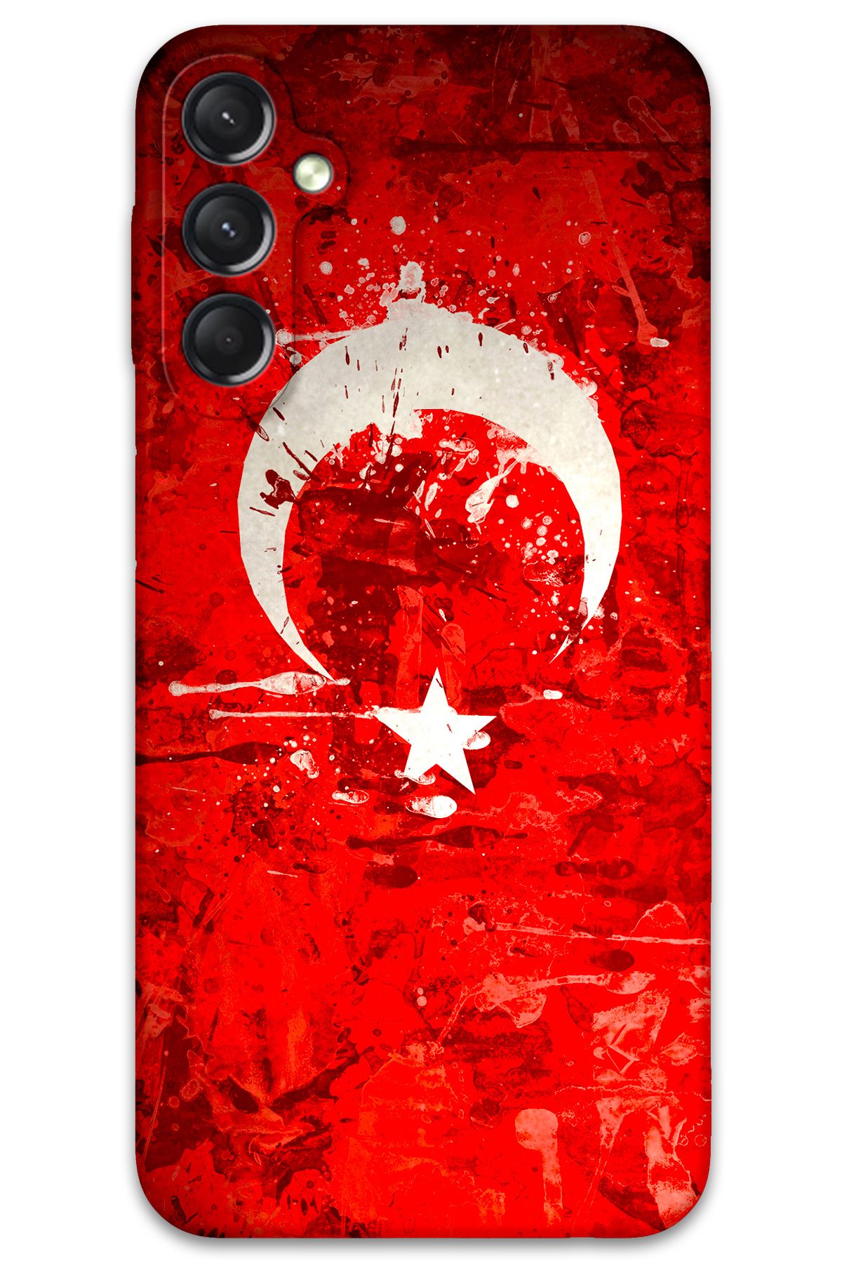 Gramaphone Galaxy M15 Uyumlu Türk Bayrağı Desenli Telefon Kılıfı + Ekran Koruyucu - 5847