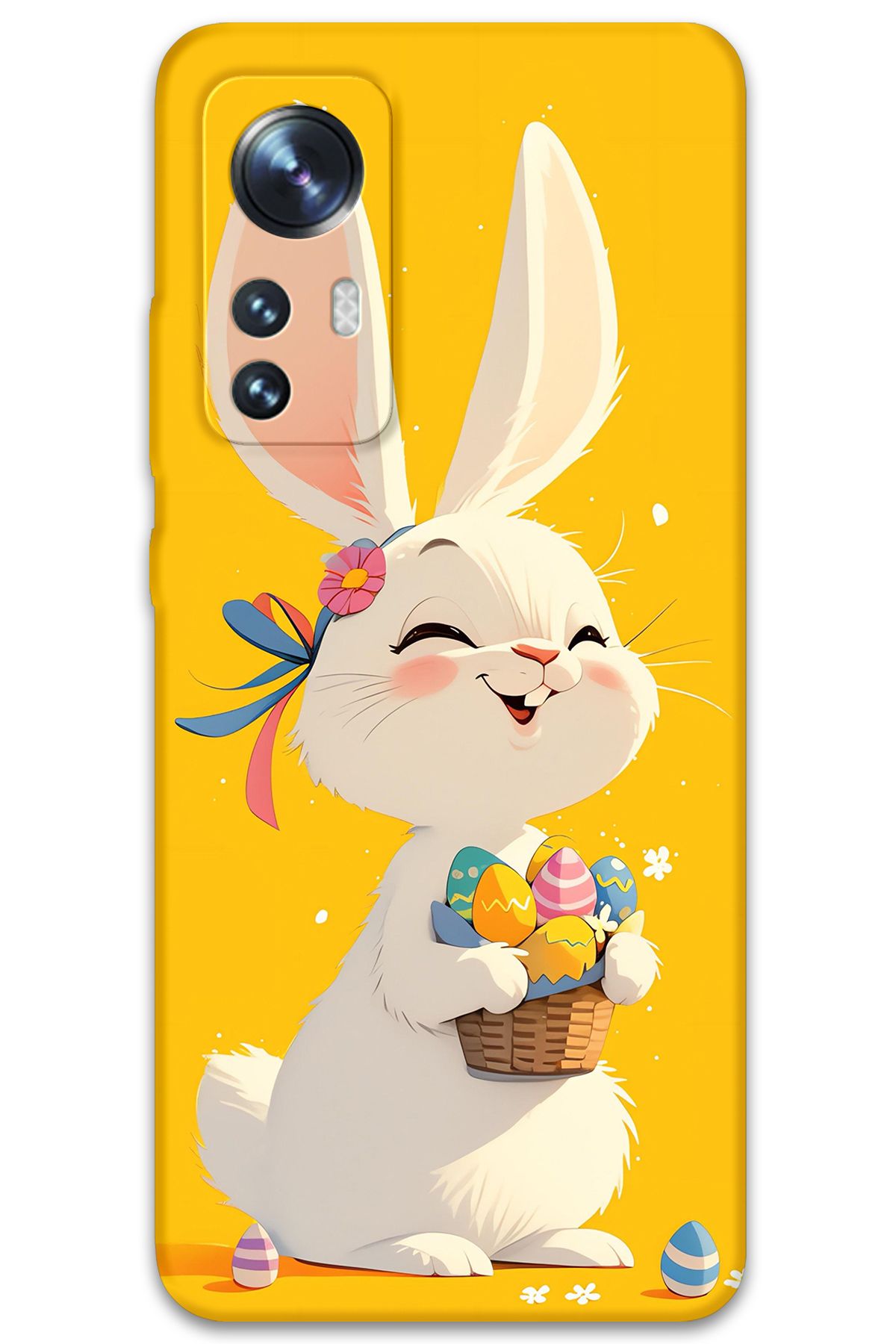 Gramaphone Xiaomi Mi 12 Uyumlu Tavşan Desenli Telefon Kılıfı + Ekran Koruyucu - 5807