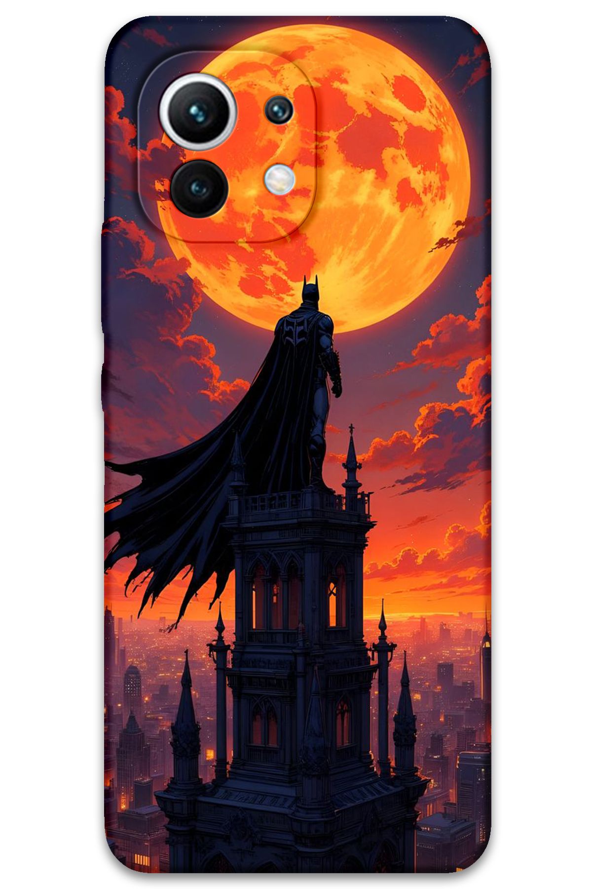 Gramaphone Xiaomi Mi 11 Uyumlu Batman Desenli Telefon Kılıfı + Ekran Koruyucu - 5829