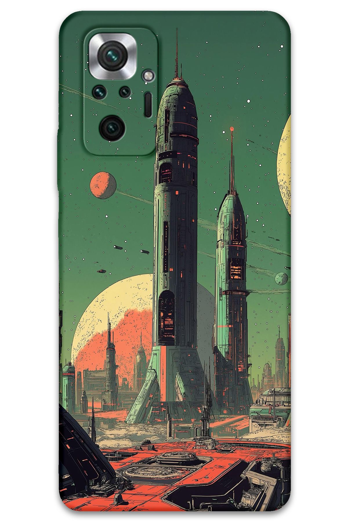 Gramaphone Xiaomi Redmi Note 10 Pro Uyumlu Uzay Desenli Telefon Kılıfı + Ekran Koruyucu - 5870