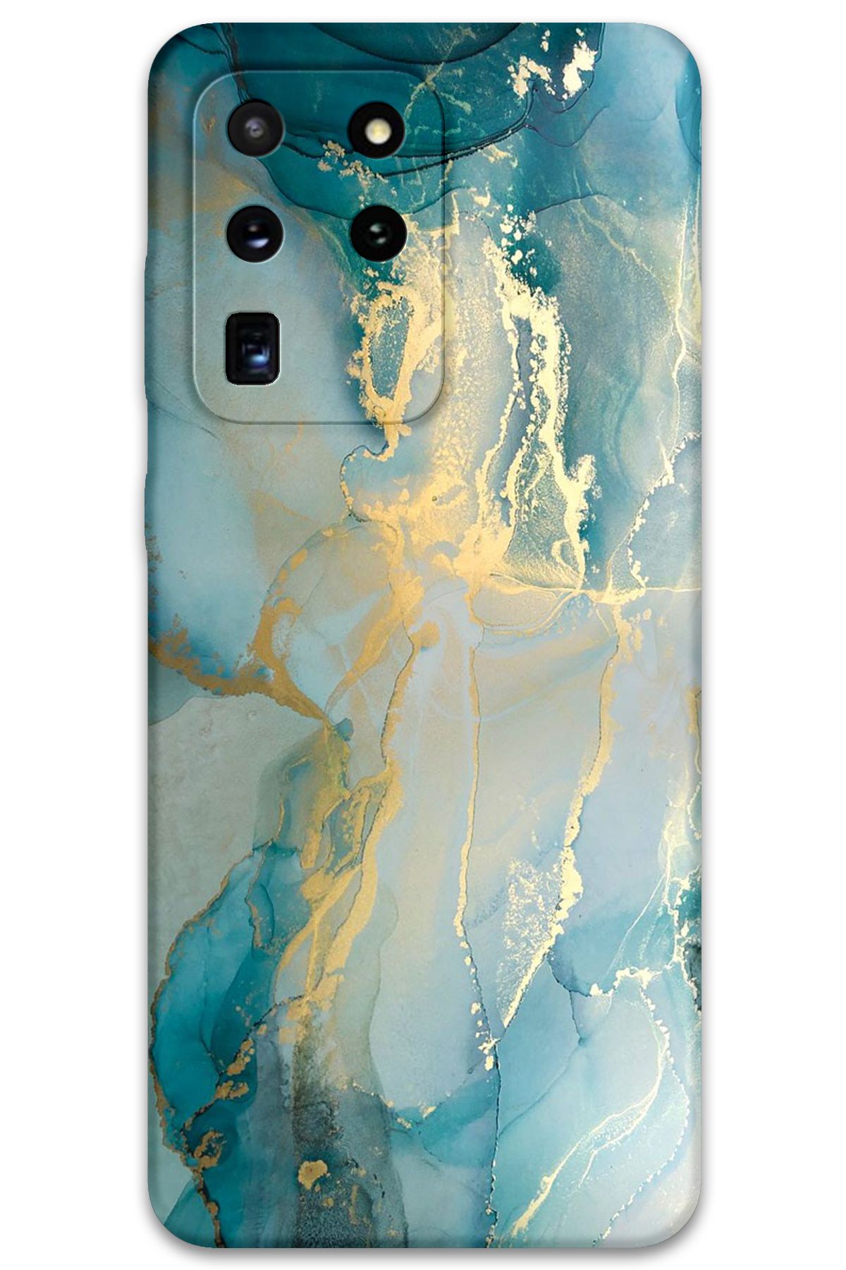 Gramaphone Galaxy S20 Ultra Uyumlu Mermer Desenli Telefon Kılıfı + Ekran Koruyucu - 5814