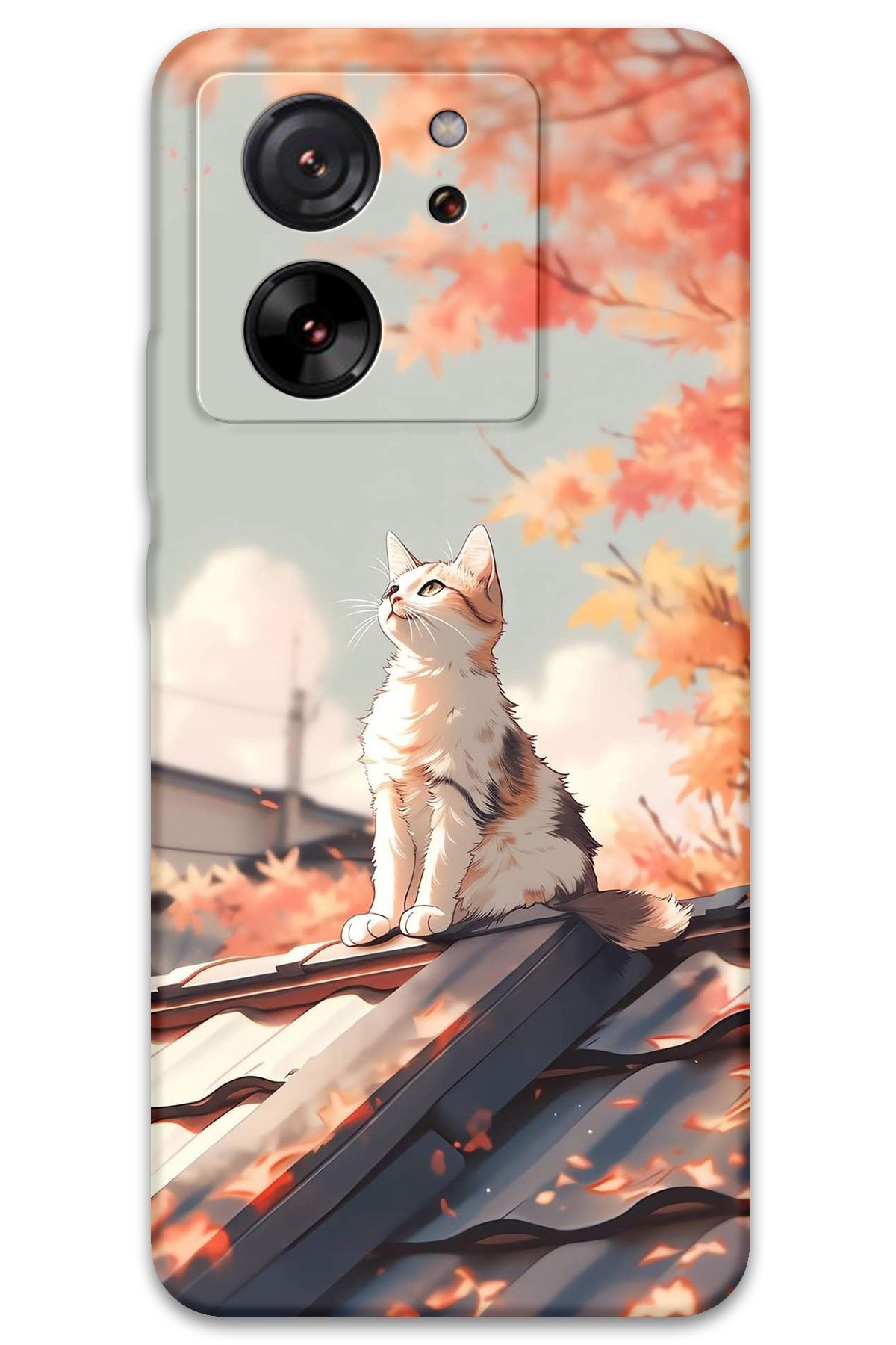 Gramaphone Xiaomi Mi 13T Uyumlu Kedi Desenli Telefon Kılıfı + Ekran Koruyucu - 5784