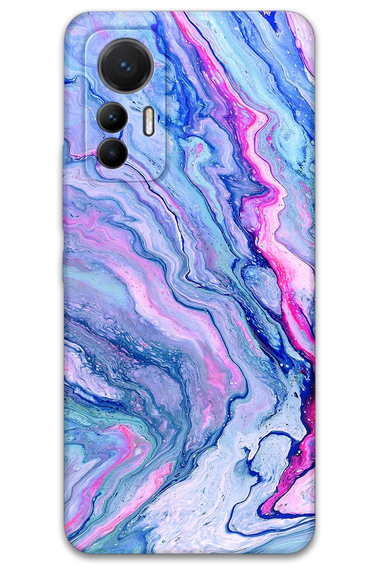 Gramaphone Xiaomi Mi 12 Lite Uyumlu Mermer Desenli Telefon Kılıfı + Ekran Koruyucu - 5816