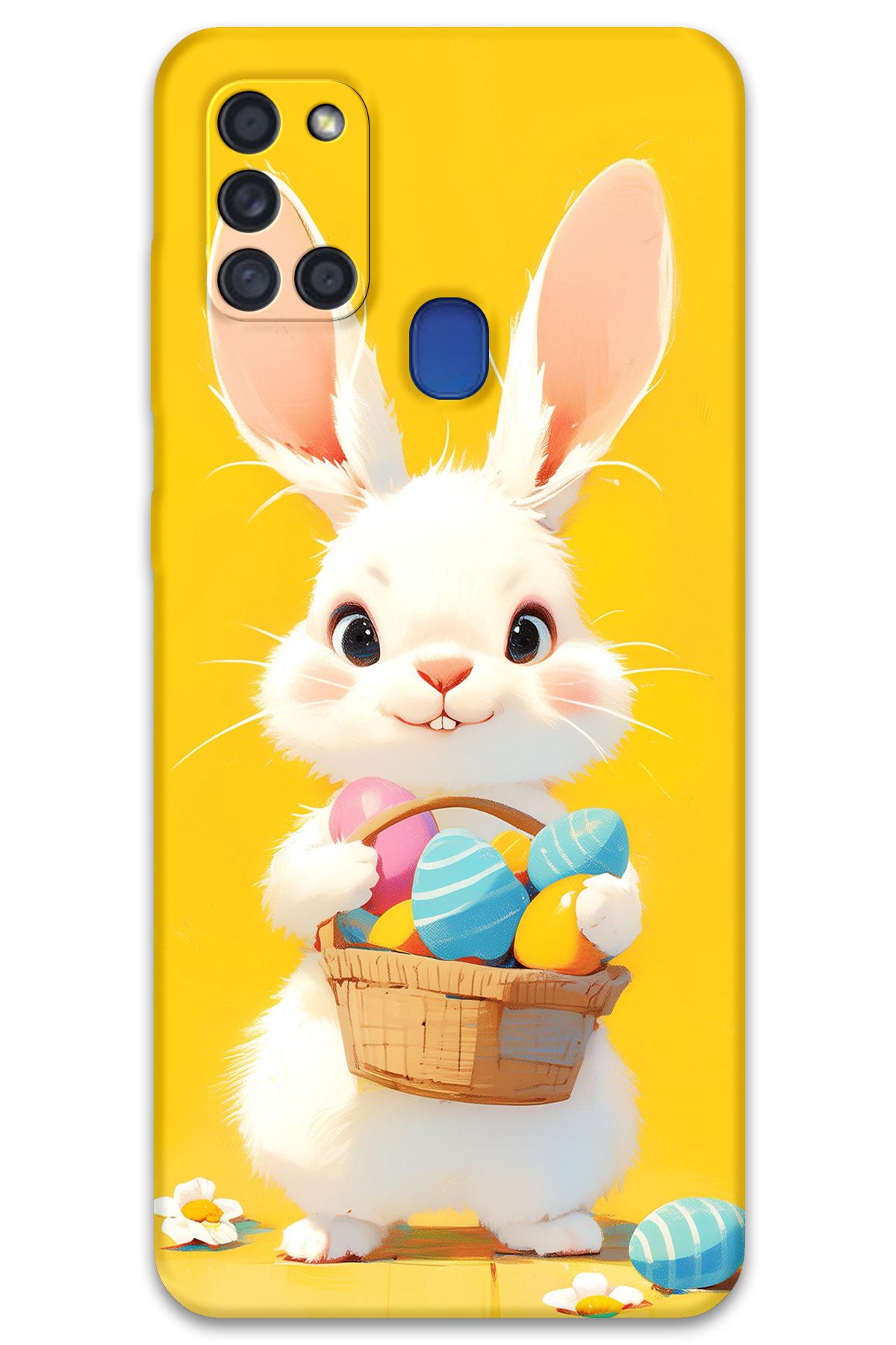 Gramaphone Galaxy A21s Uyumlu Tavşan Desenli Telefon Kılıfı + Ekran Koruyucu - 5806