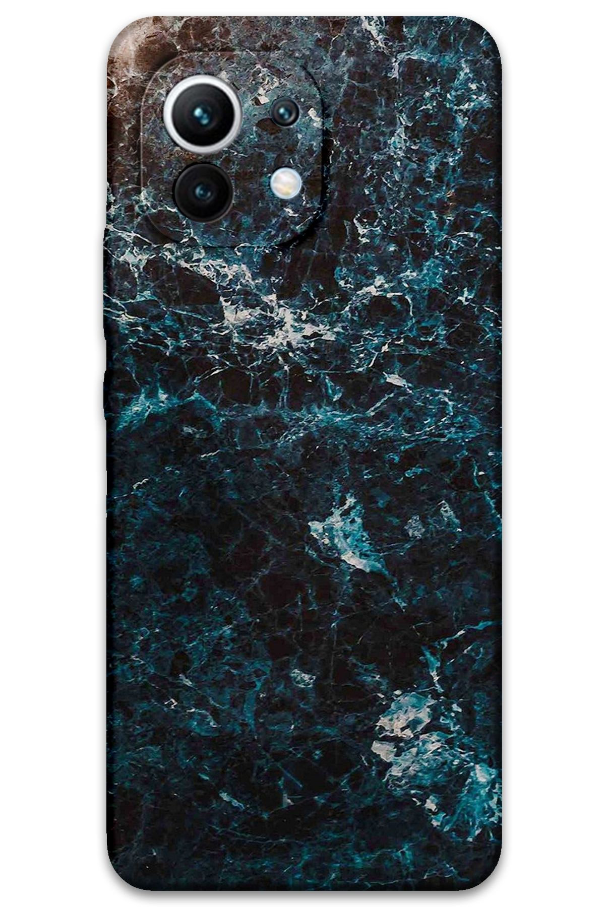 Gramaphone Xiaomi Mi 11 Uyumlu Mermer Desenli Telefon Kılıfı + Ekran Koruyucu - 5819