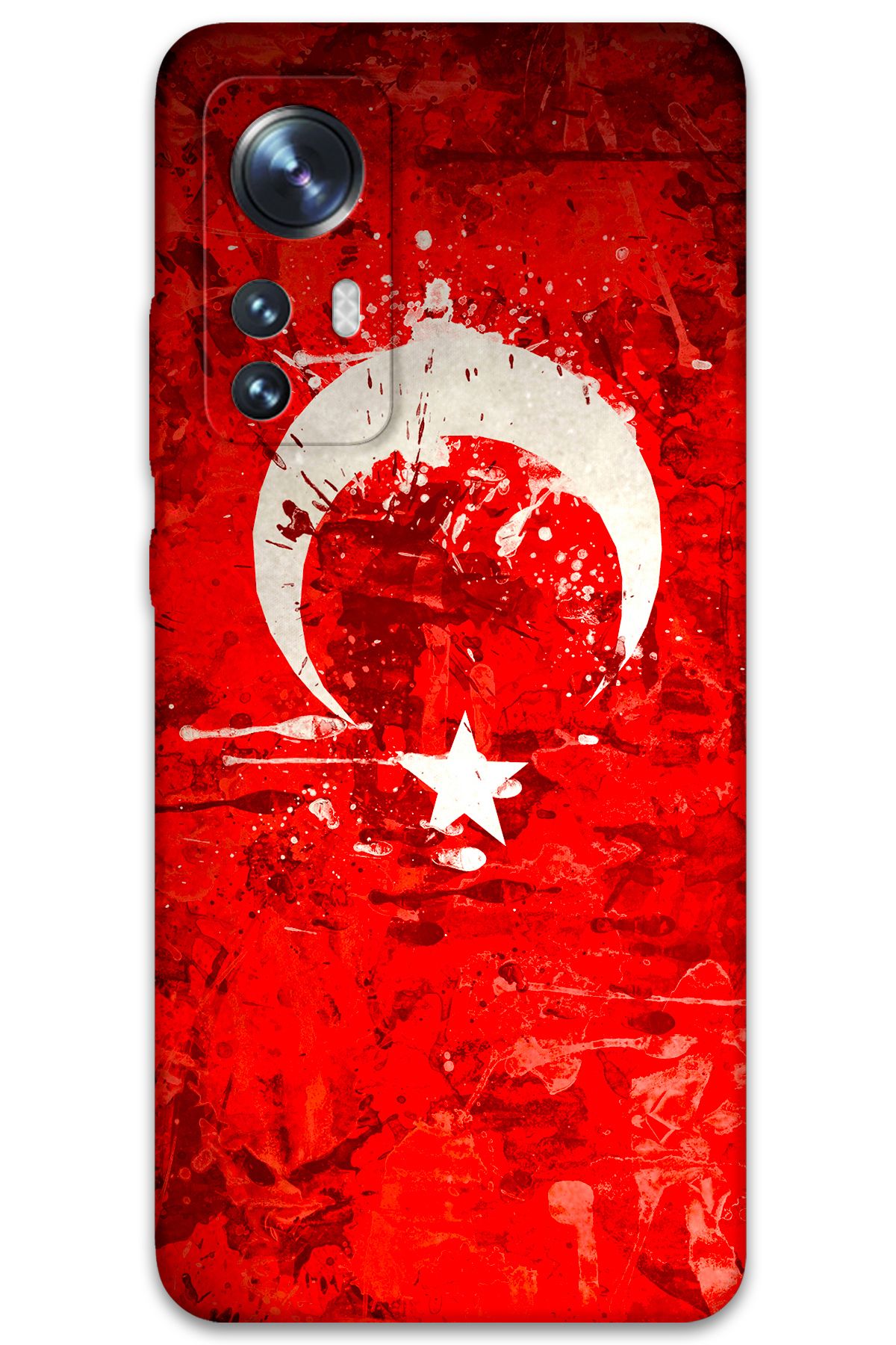 Gramaphone Xiaomi Mi 12 Pro Uyumlu Türk Bayrağı Desenli Telefon Kılıfı + Ekran Koruyucu - 5847