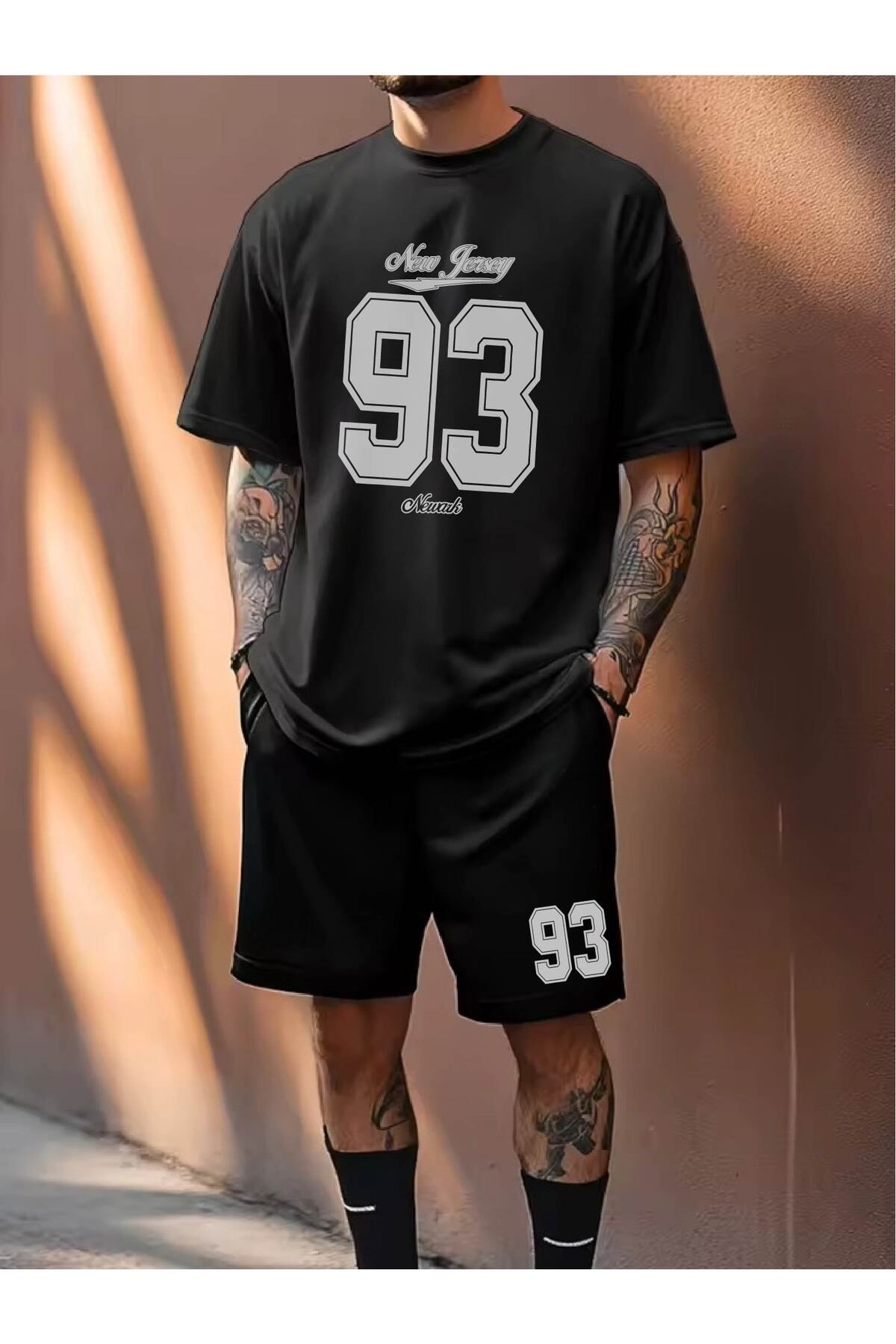 RawNox Kombin Serisi T-shirt/Şort New Jersey 93 Baskılı
