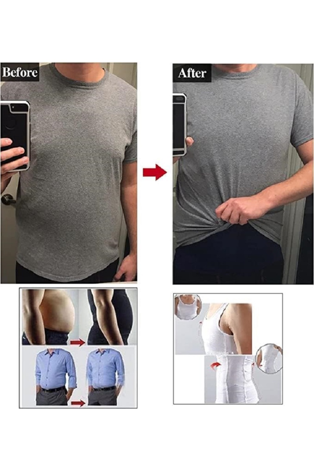 فيست تنحيف الجسم للرجال،قمصان ضغط للتثدي، سترة داخلية للتحكم في البطن،مشد سليم لنحت الجسم