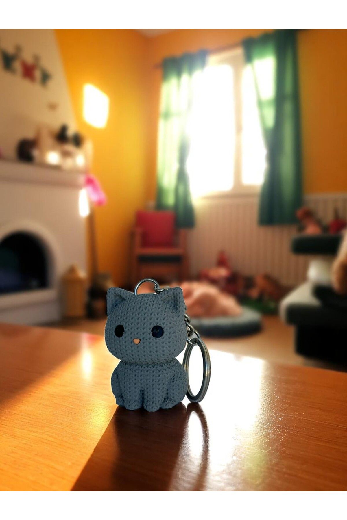 Aly Kedi Anahtarlık Figür Amigurumi Stil