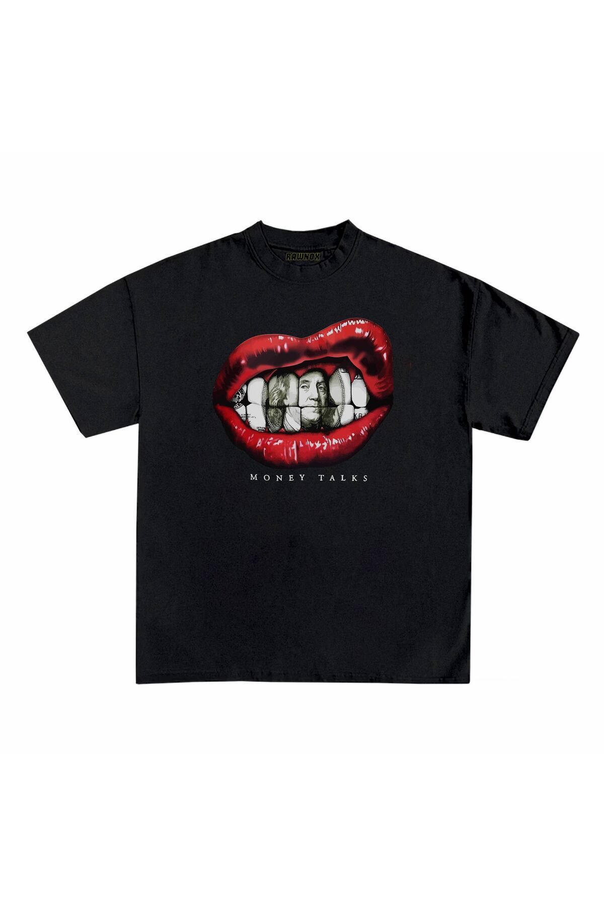 RawNox Unisex Bol Kalıp Money Talks Baskılı T-shirt