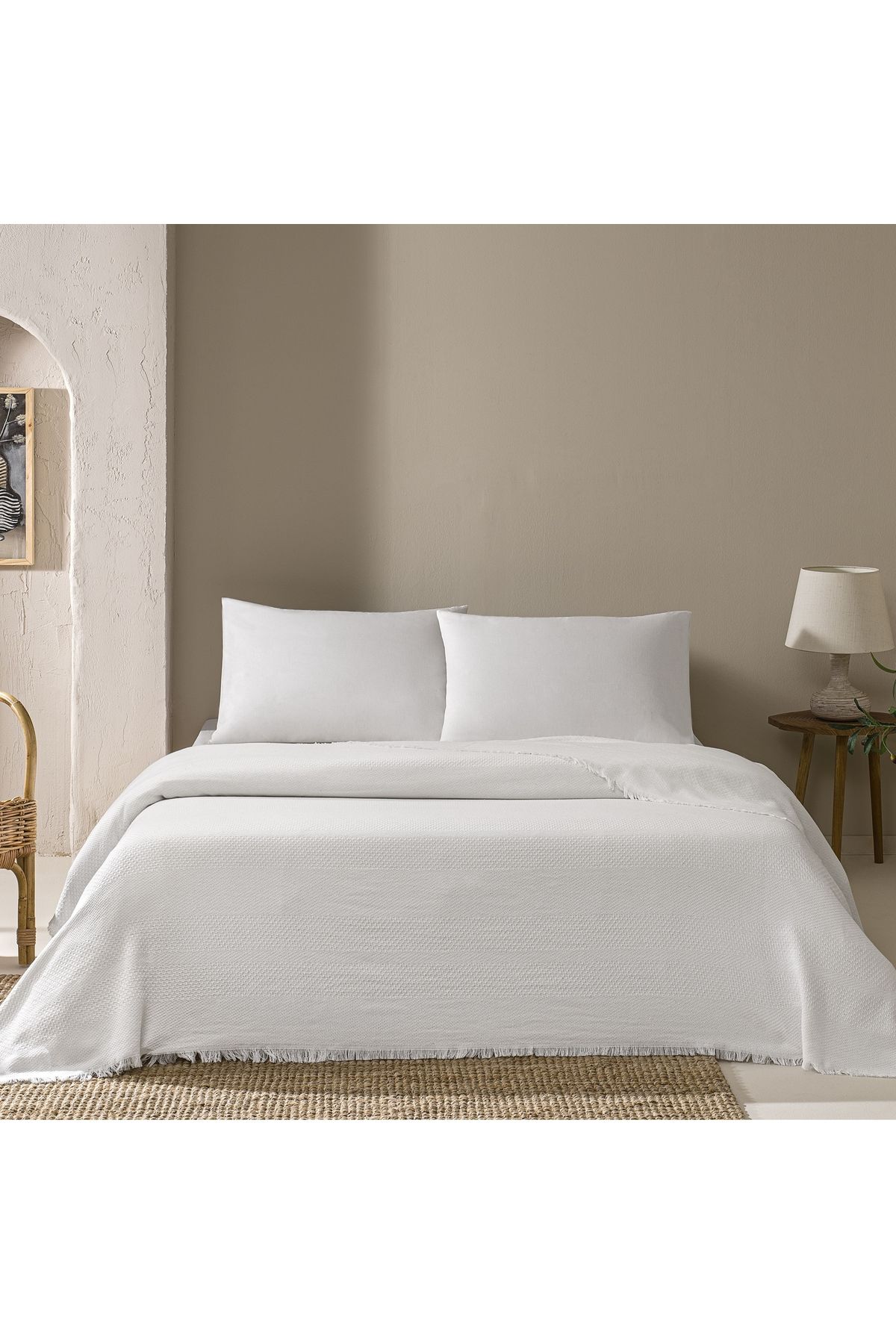 Linens Comet Pike Çift Kişilik Beyaz