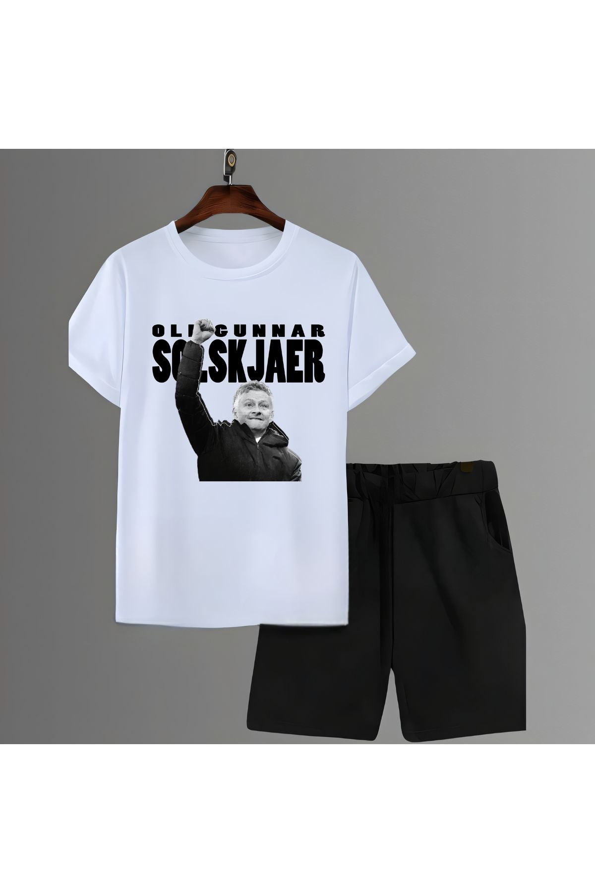 Biy Store Ole Gunnar Solskjaer antrenör forma baskılı kısa kollu spor tişört unisex t-shirt şort takımı