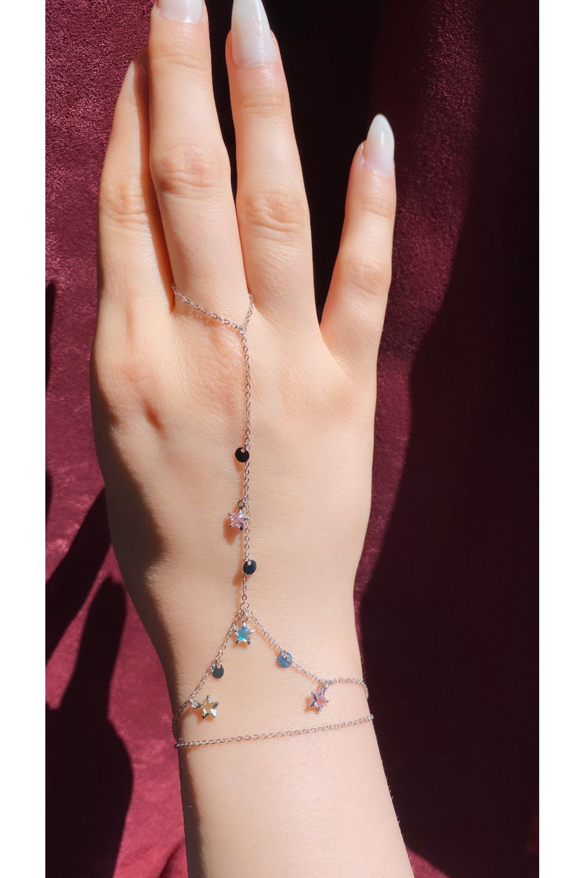 Gök Accessories Yıldızlı Şahmeran Renkli Çelik Bileklik