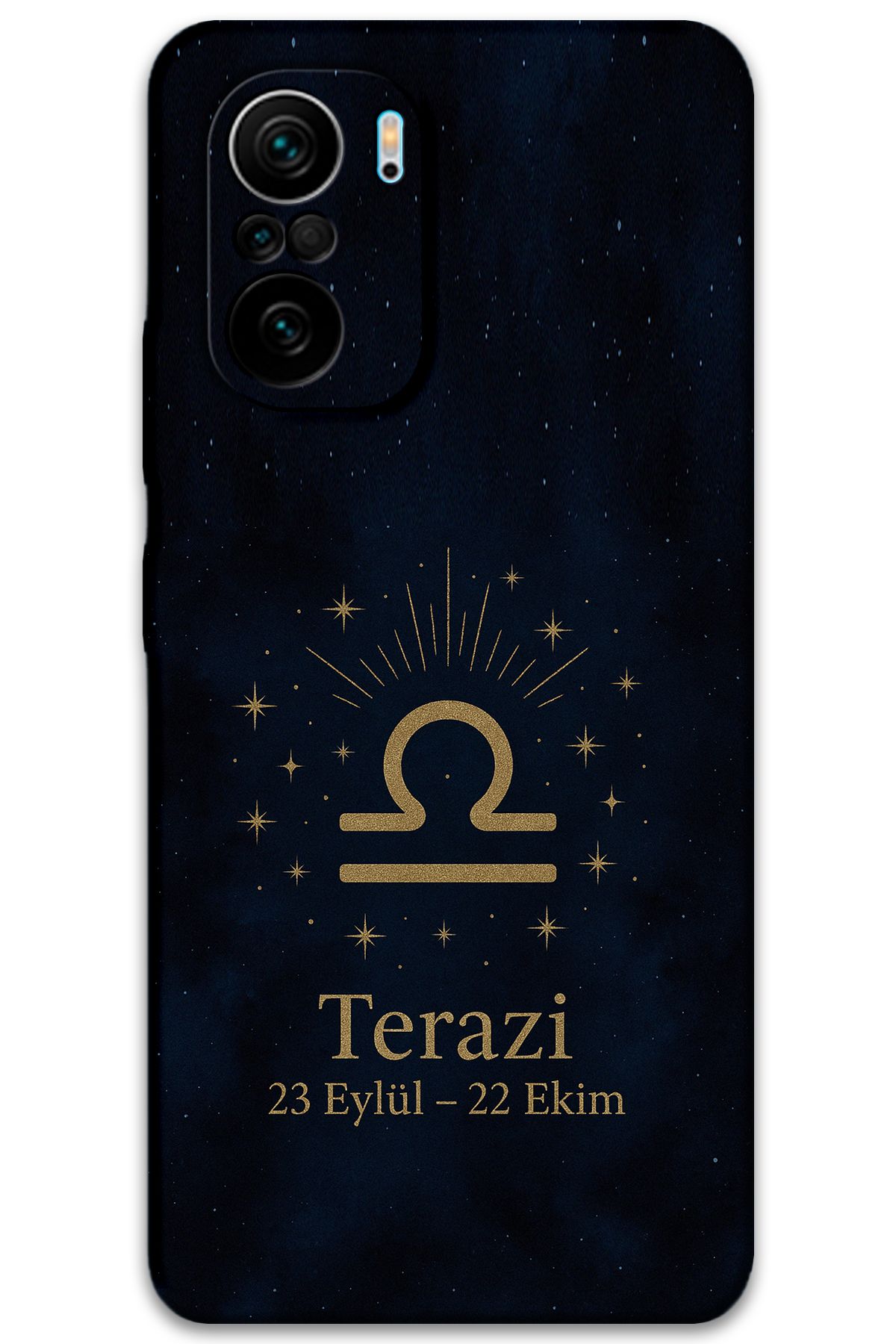 Gramaphone Poco F3 Uyumlu Terazi Burcu Desenli Telefon Kılıfı + Ekran Koruyucu - 5774