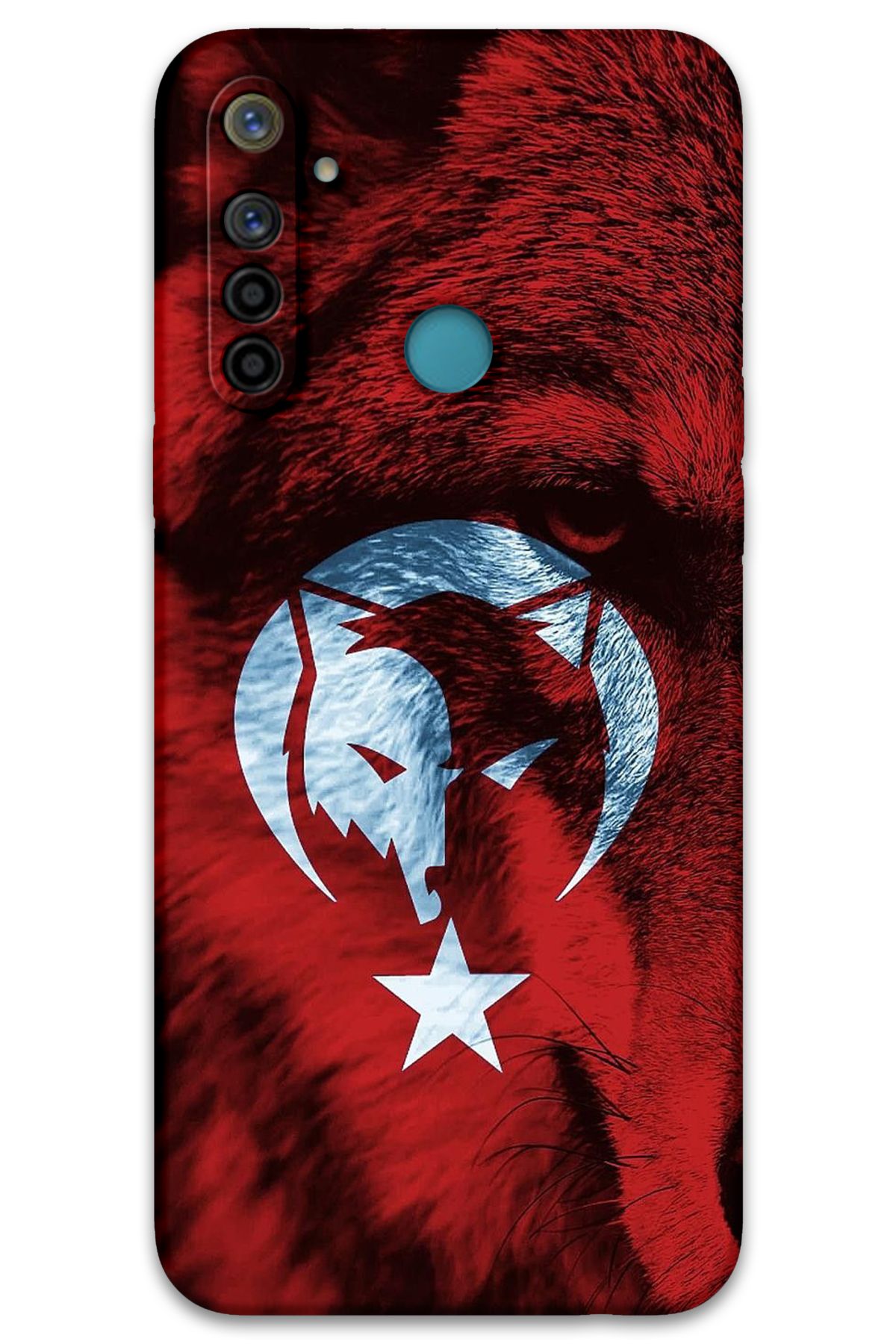 Gramaphone Realme 6i Uyumlu Türk Bayrağı Desenli Telefon Kılıfı + Ekran Koruyucu - 5856