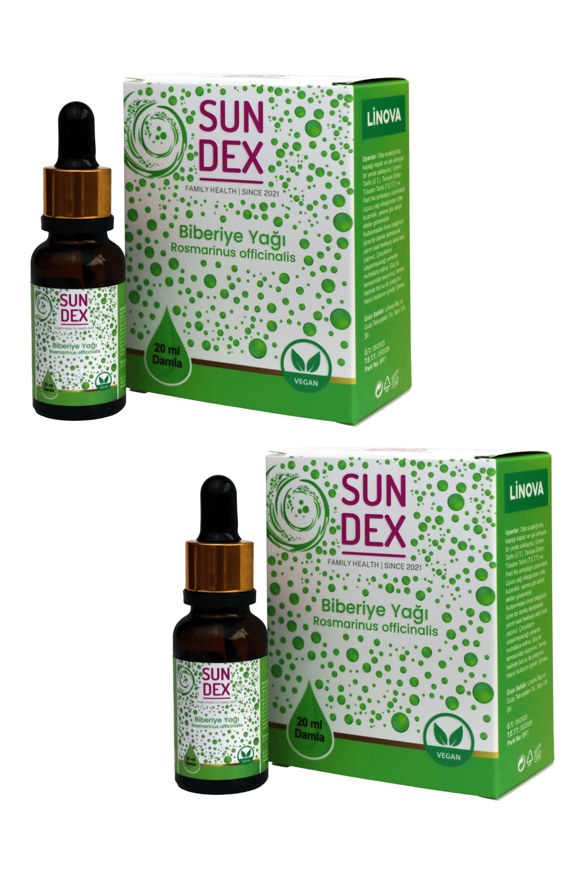 Sun Dex Family Health Since 2021 2’li Paket Biberiye Yağı %100 Saf 20 ml