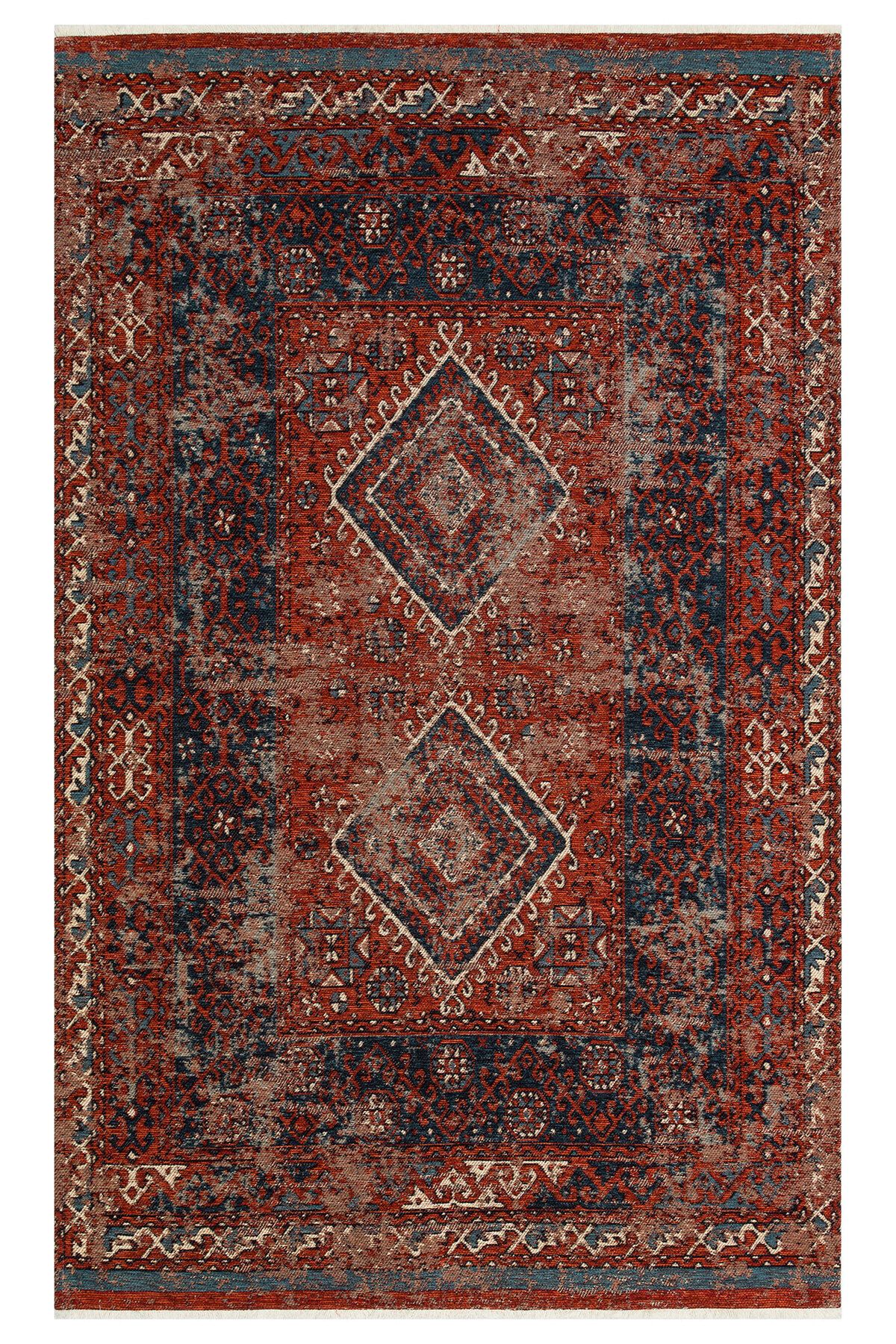 Eko Halı MAYER HALI ANADOLU KİLİM 02 MULTY Anadolu Antik Desenli Yıkanabilir Kaymaz Tabanlı Etnik Kilim