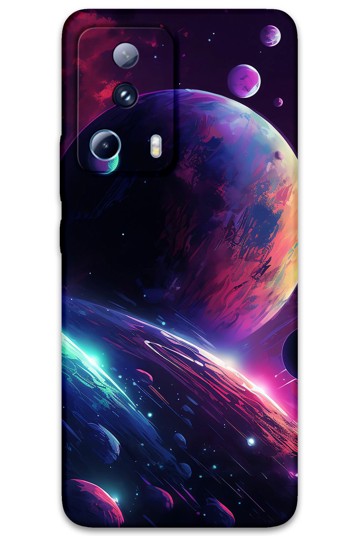 Gramaphone Xiaomi Mi 13 Lite Uyumlu Uzay Desenli Telefon Kılıfı + Ekran Koruyucu - 5862