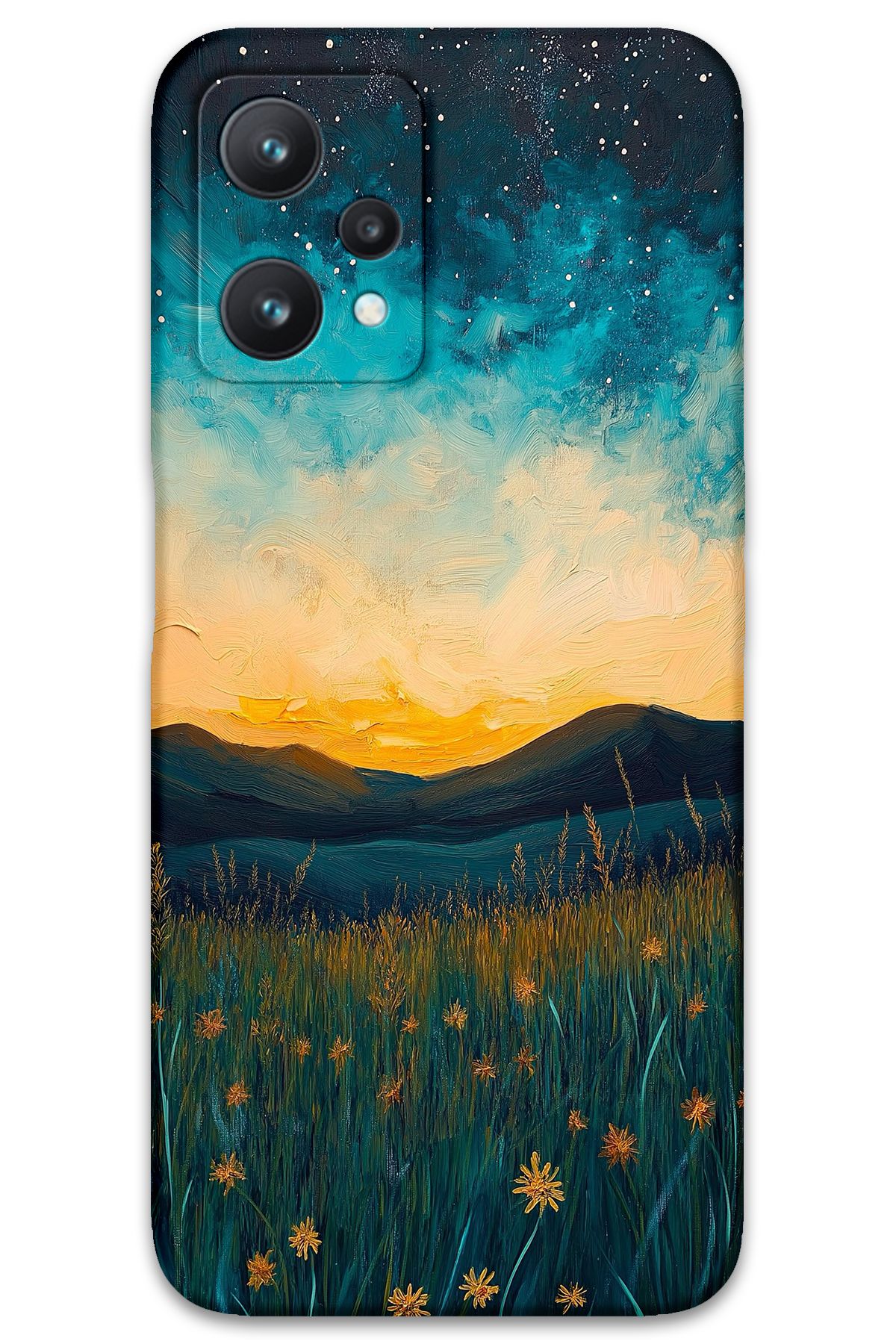 Gramaphone Realme 9 Pro Uyumlu Uzay Desenli Telefon Kılıfı + Ekran Koruyucu - 5871