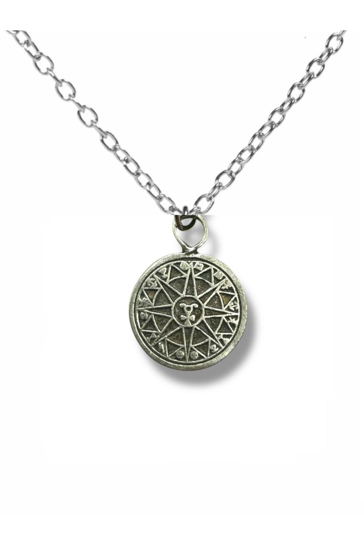 Herşey Nota Pentagram Kolye | Gotik ve Mistik Unisex Metal Kolye – 60 cm Zincir