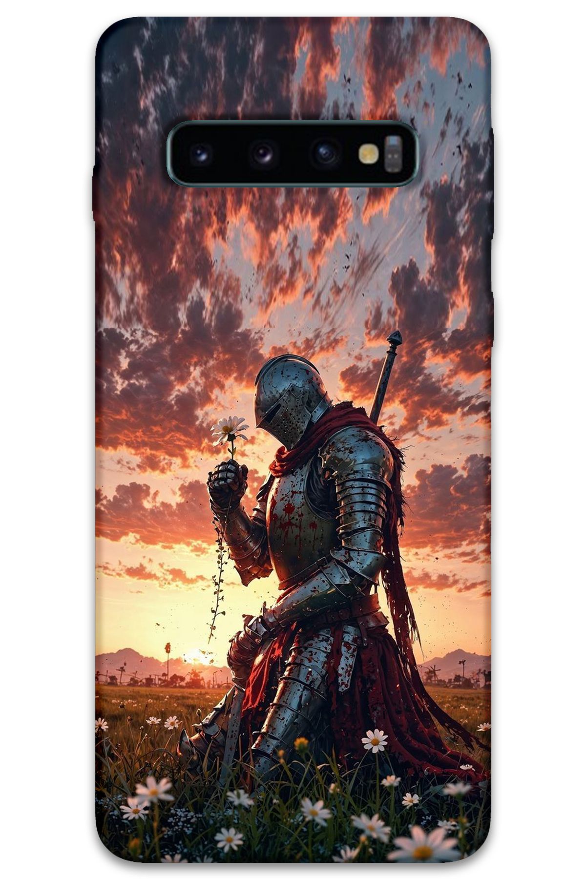 Gramaphone Galaxy S10 Plus Uyumlu Retro Desenli Telefon Kılıfı + Ekran Koruyucu - 5842