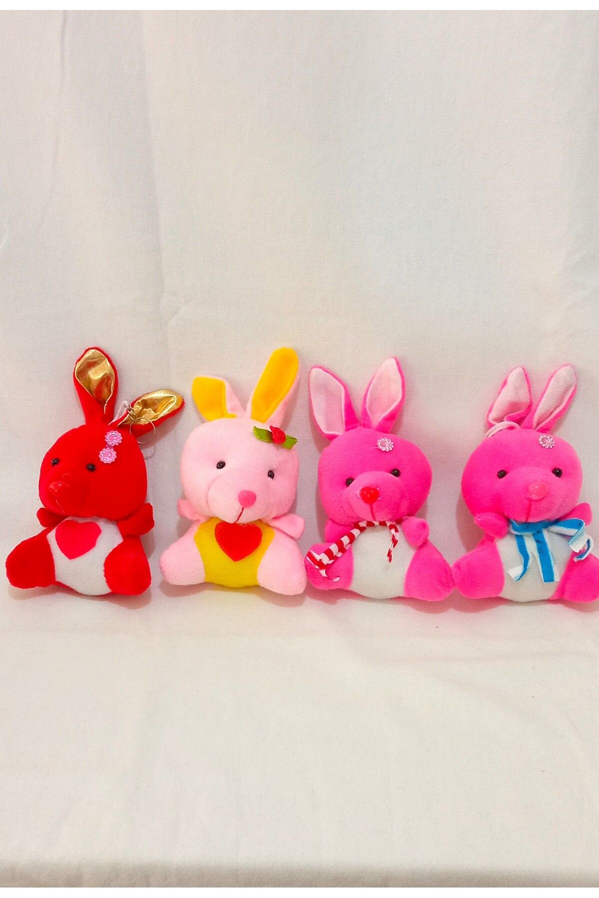 Pufline Sevimli Tavşan Aksesuar Anahtarlık Peluş Tavşan 15 Cm