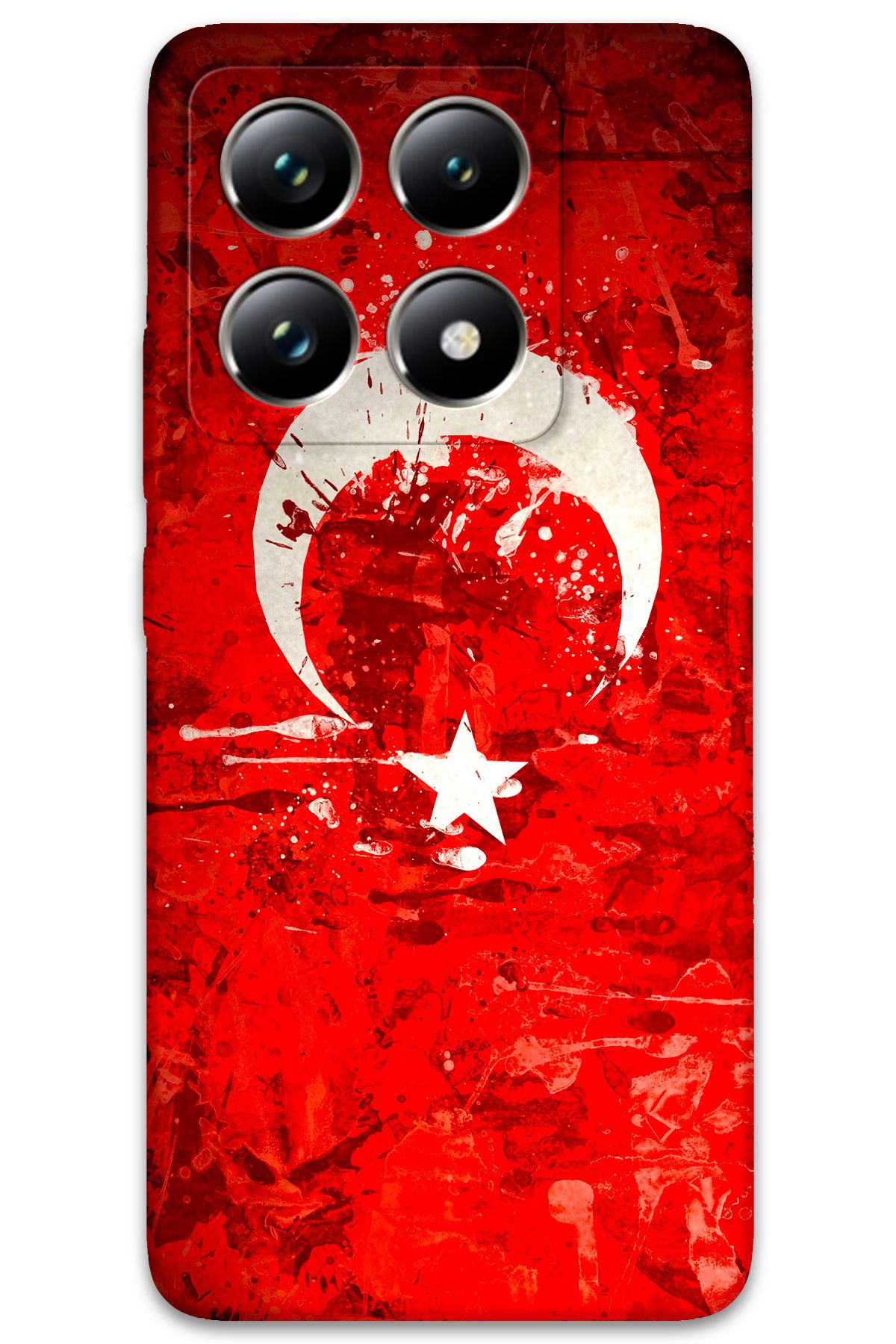 Gramaphone Xiaomi Mi 14 Uyumlu Türk Bayrağı Desenli Telefon Kılıfı + Ekran Koruyucu - 5847