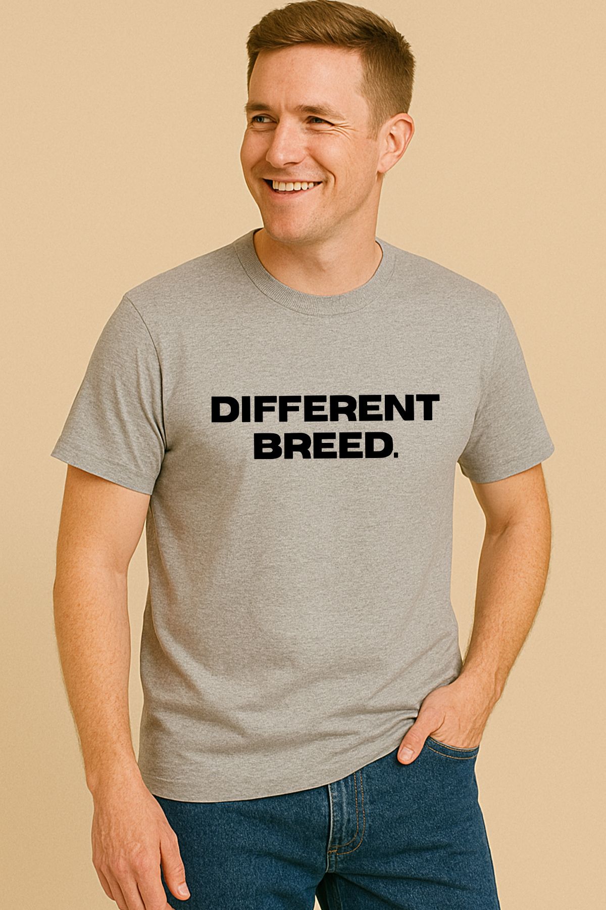 uniqwo Unisex Different Breed Baskılı Motivasyon %100 Pamuk Premium Regular T-Shirt