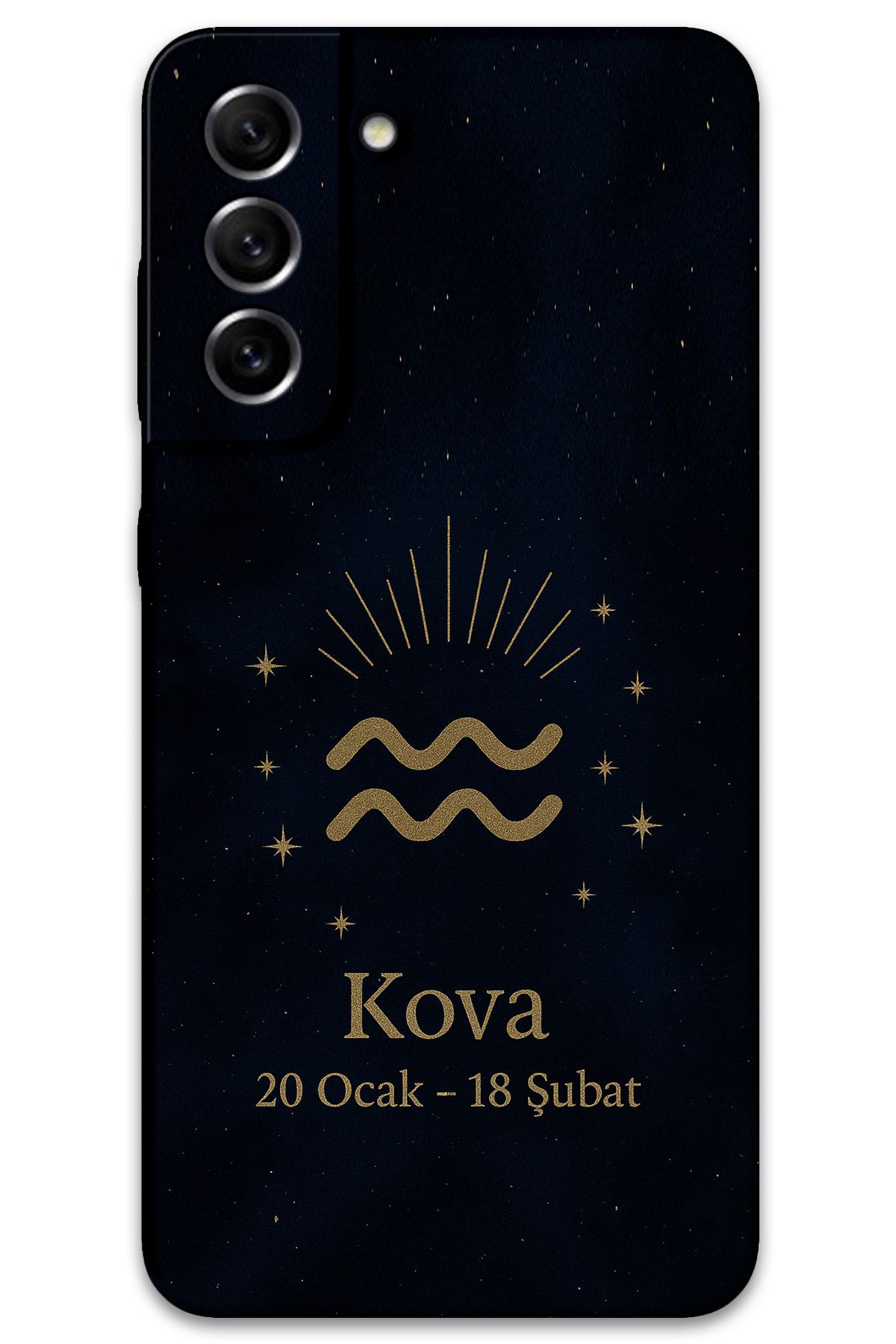 Gramaphone Galaxy S21 Uyumlu Kova Burcu Desenli Telefon Kılıfı + Ekran Koruyucu - 5778