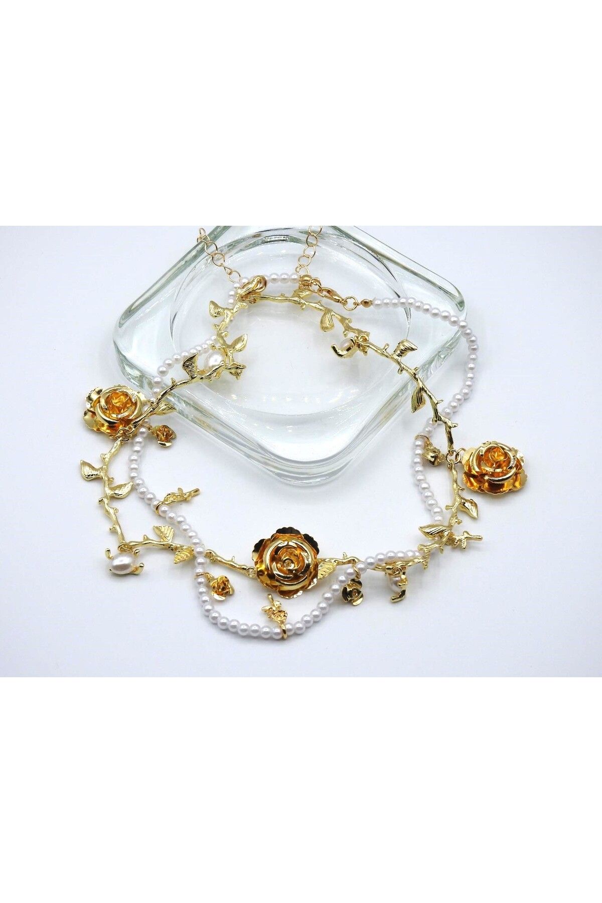 velissa 2'Lİ İNCİLİ GOLD KOLYE MODELİ