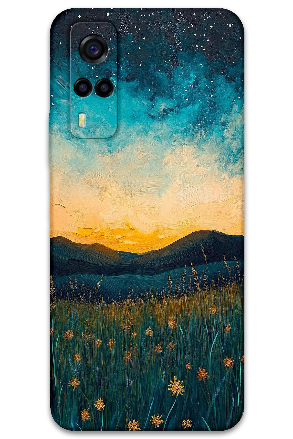 Gramaphone Vivo Y53s Uyumlu Uzay Desenli Telefon Kılıfı + Ekran Koruyucu - 5871