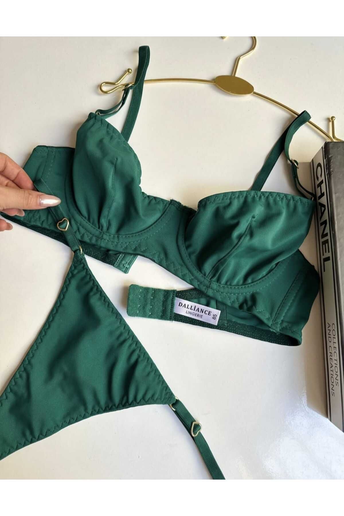 ROZELİN Zümrüt Yeşili Micro Bra Sütyen Takımı