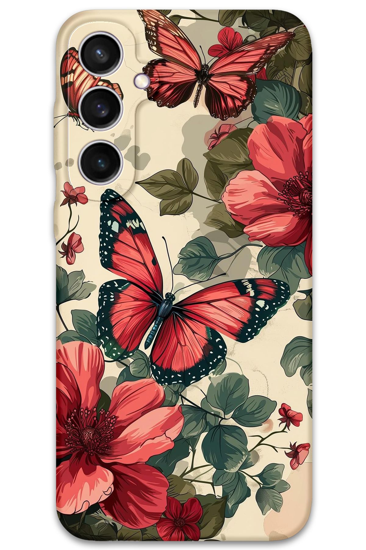 Gramaphone Galaxy S24 Plus Uyumlu Kelebek Desenli Telefon Kılıfı + Ekran Koruyucu - 5795