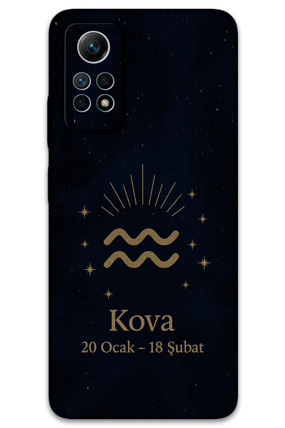 Gramaphone Xiaomi Redmi Note 12 Pro 4G Uyumlu Kova Burcu Desenli Telefon Kılıfı + Ekran Koruyucu - 5778