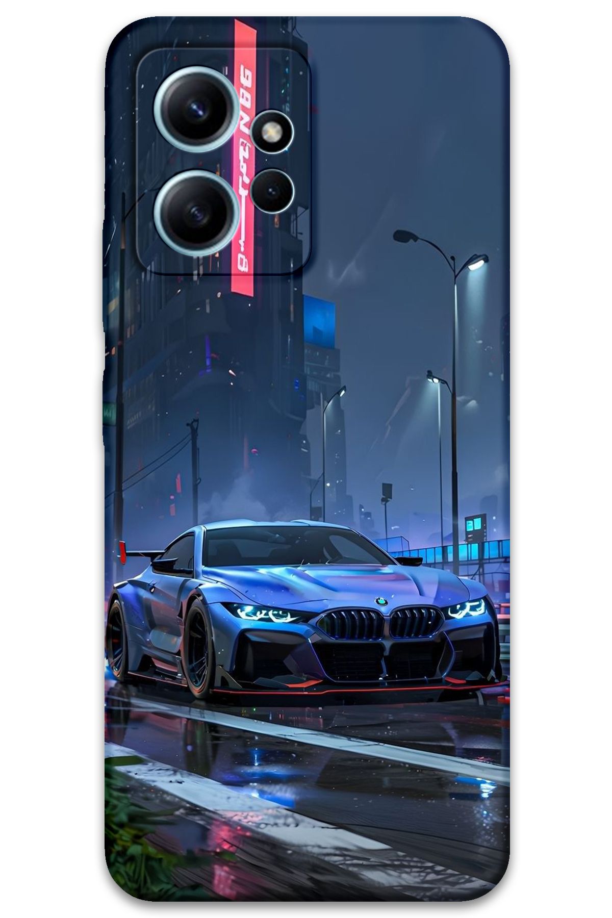 Gramaphone Xiaomi Redmi Note 12 4G Uyumlu Araba Desenli Telefon Kılıfı + Ekran Koruyucu - 5767