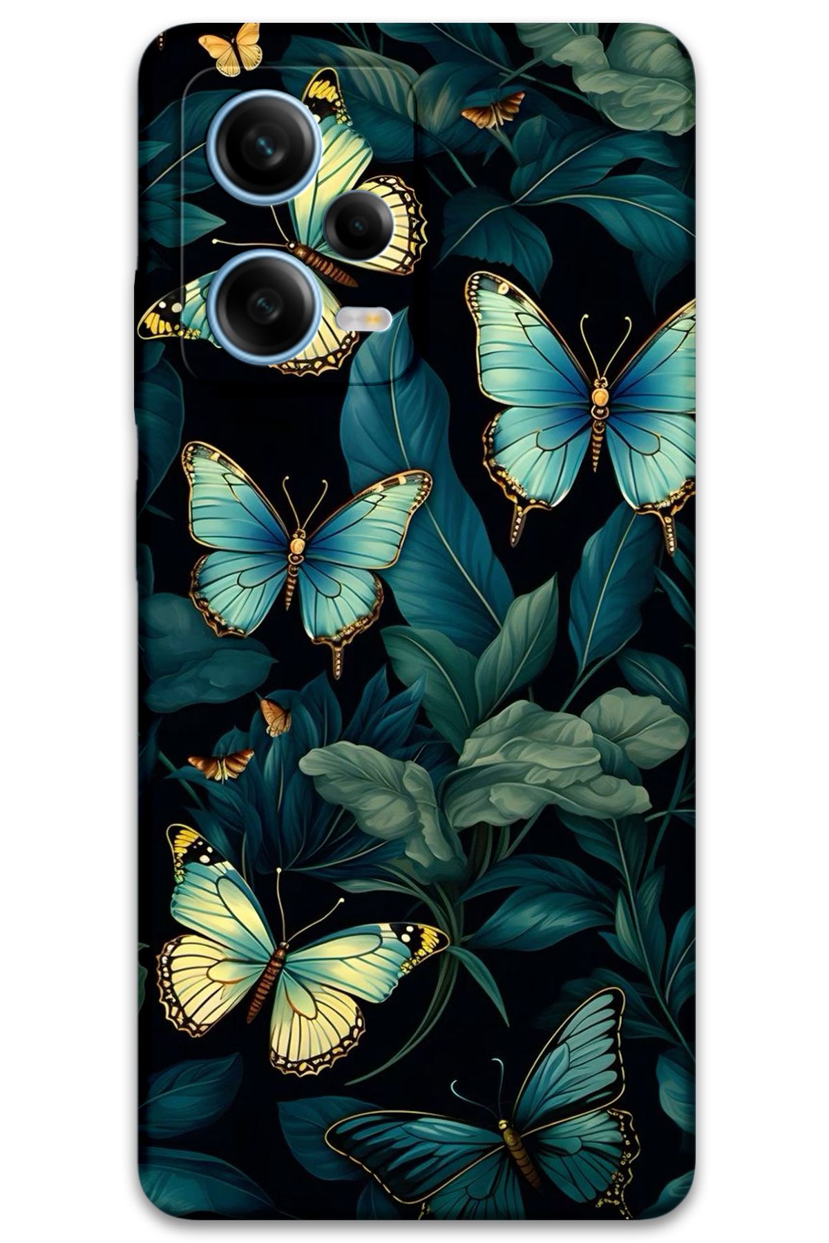 Gramaphone Xiaomi Redmi Note 12 5G Uyumlu Kelebek Desenli Telefon Kılıfı + Ekran Koruyucu - 5791