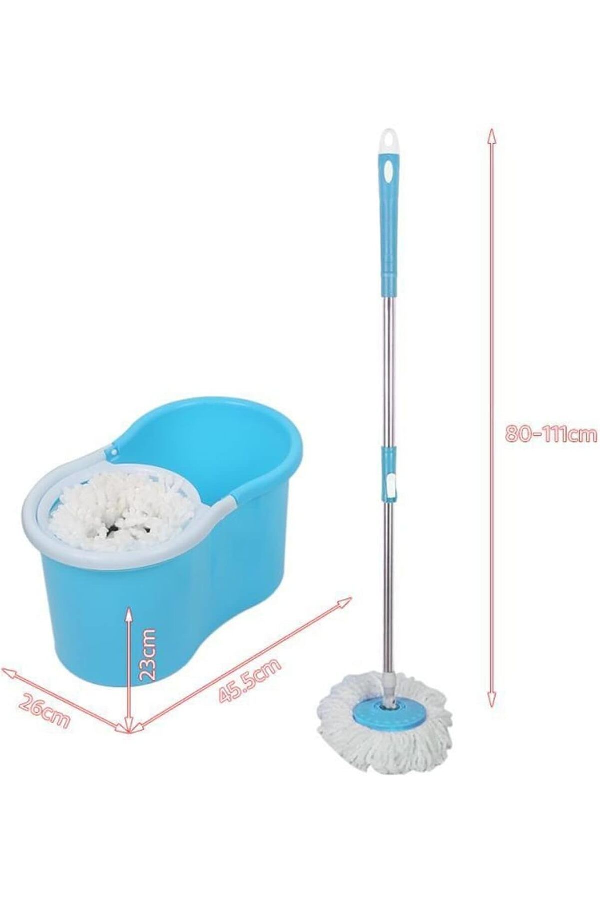 BUNCA-Easy Wring and Clean Spin Mop and Bucket Set, Floor Mop with Spin Wringer and Microfiber Mop Head 2