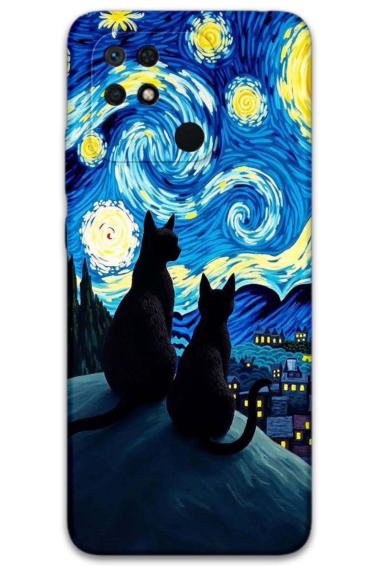 Gramaphone Poco C40 Uyumlu Kedi Desenli Telefon Kılıfı + Ekran Koruyucu - 5782
