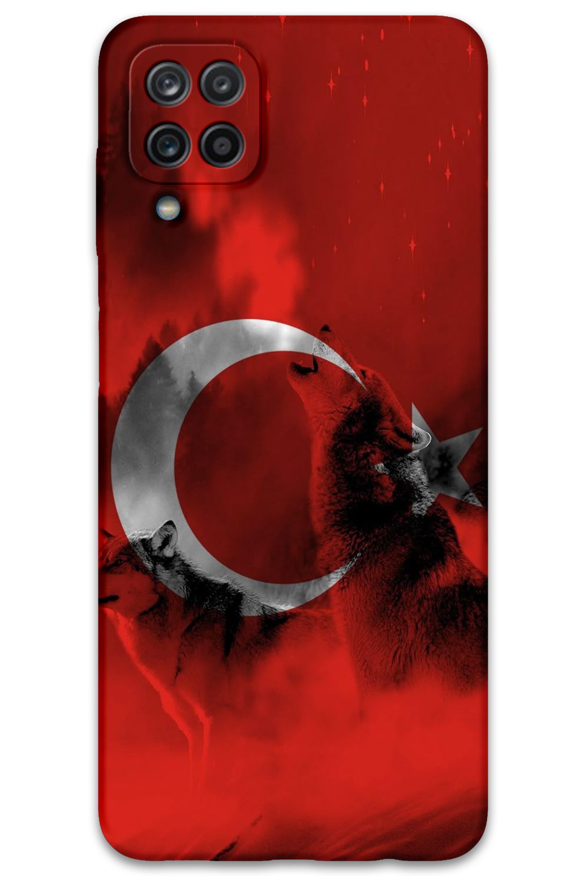 Gramaphone Galaxy M33 Uyumlu Türk Bayrağı Desenli Telefon Kılıfı + Ekran Koruyucu - 5854