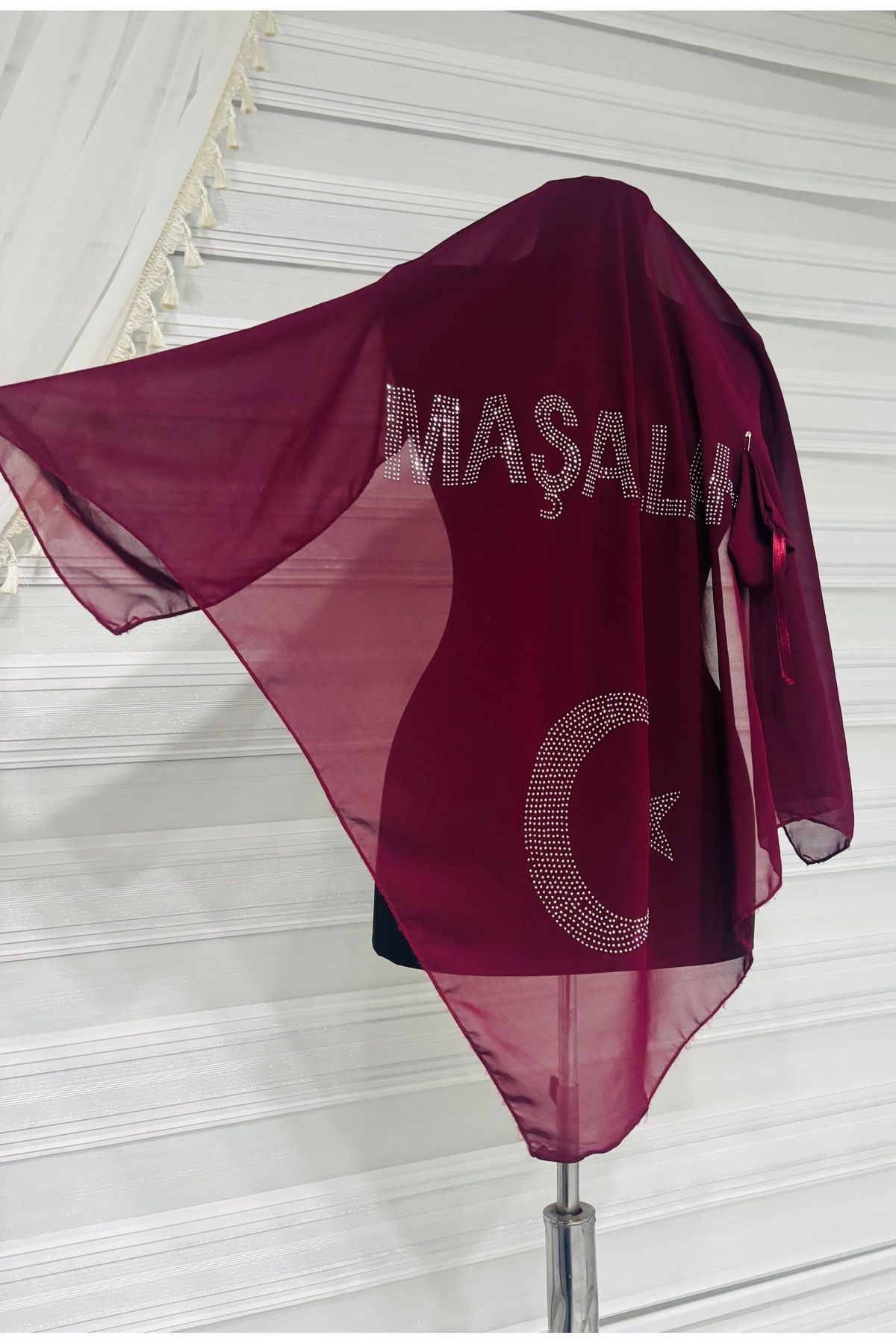Muensu Maşallah Yazılı Damat, Asker Duvak, Sırt Örtüsü, Yeşil Duvak Örtü 993